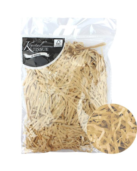 Artwrap Shredded Tissue Paper 40g Bag - Natural