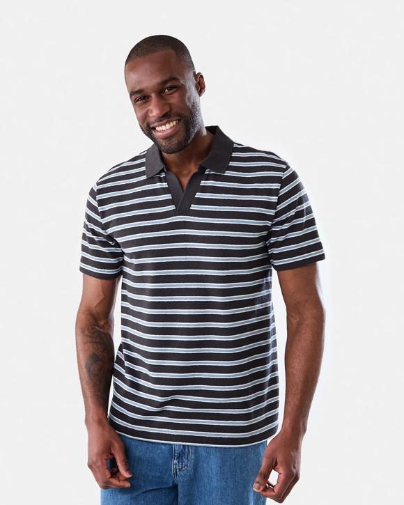 Textured Stripe Polo Shirt