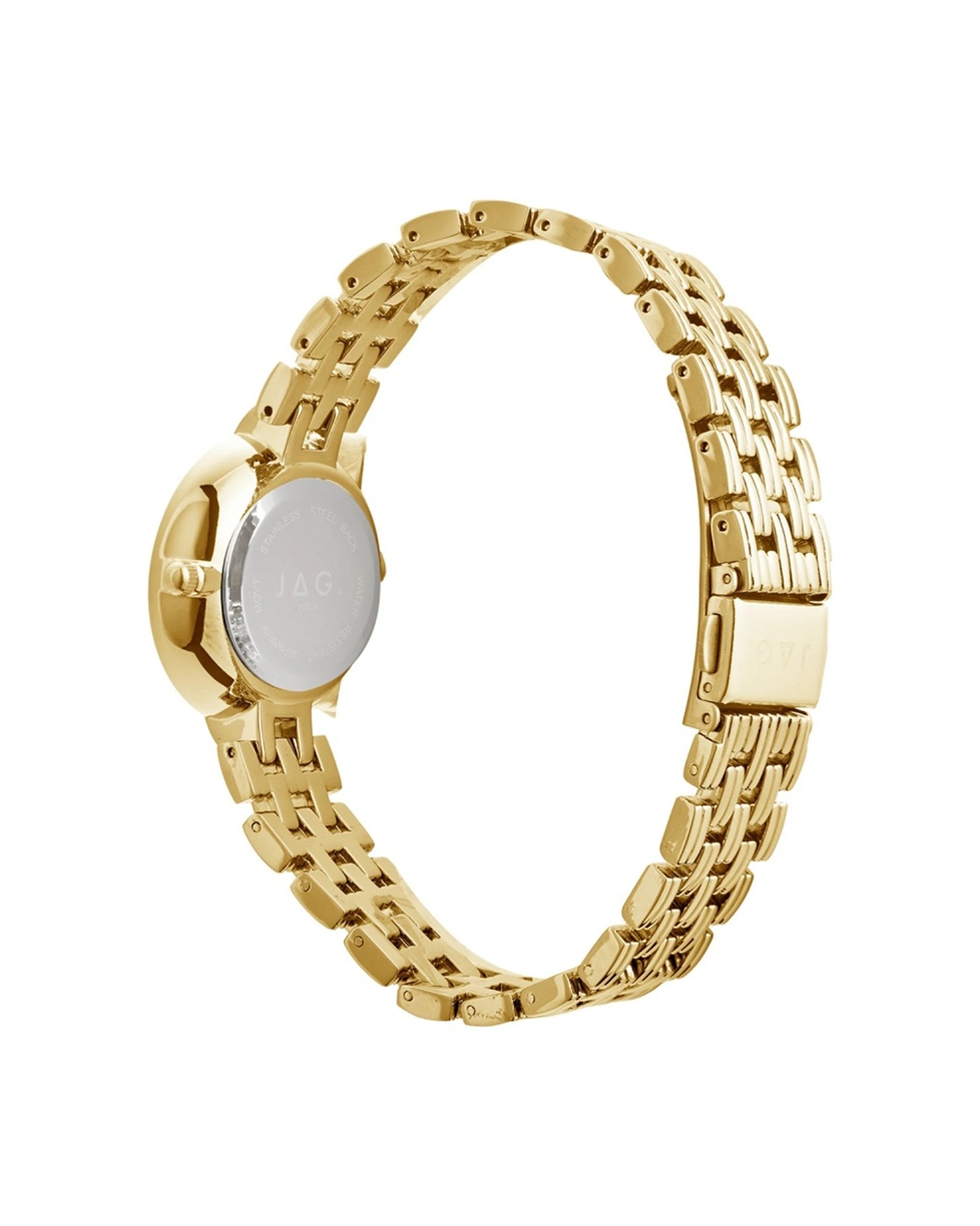 3 JAG Iluka Women's Watch White Mother of Pearl Dial Gold Metal Band 30mm 3 ATM, 3 of 4