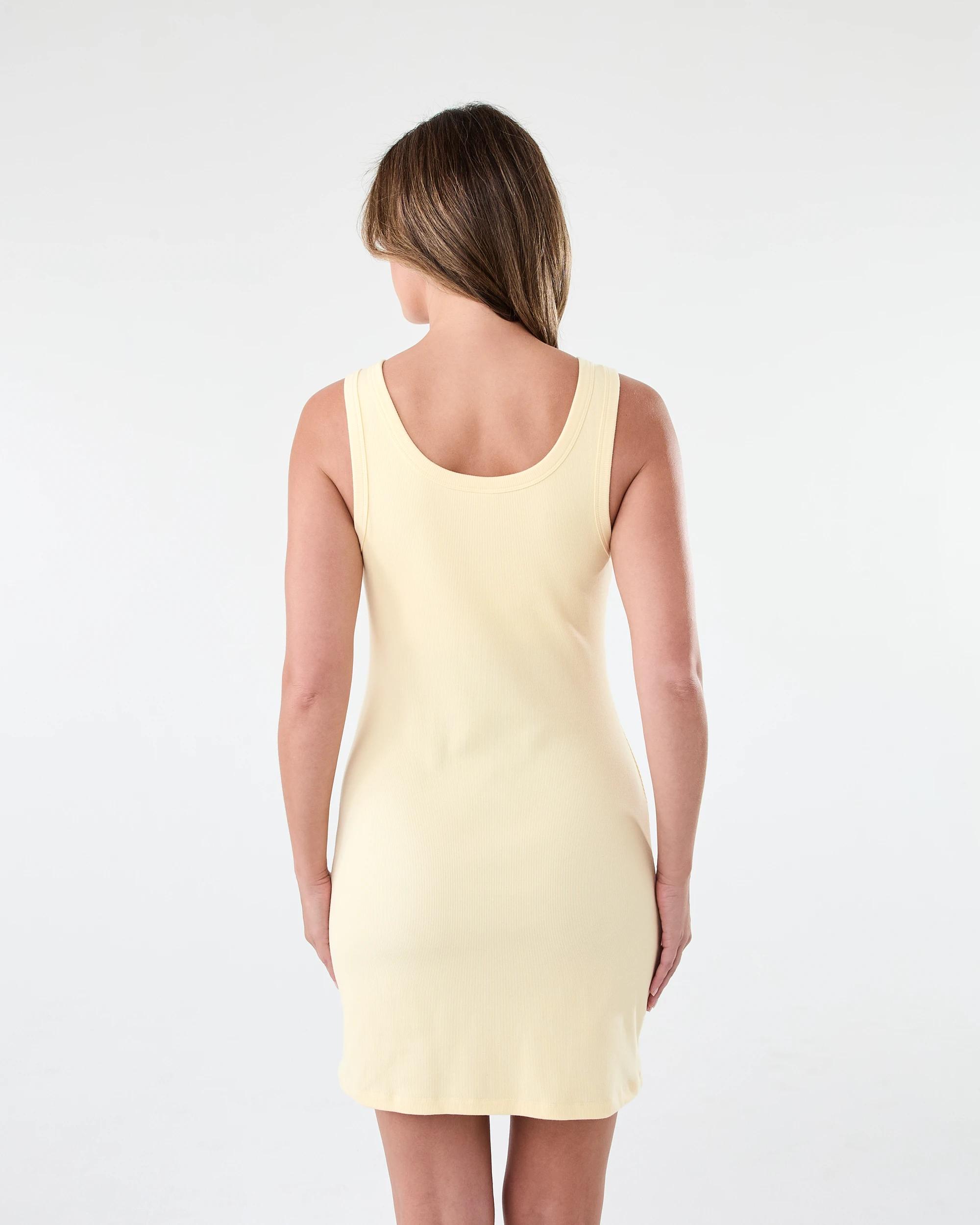 3 Sleeveless Crew Neck Padded Mini Dress Fln Yellow, 3 of 6