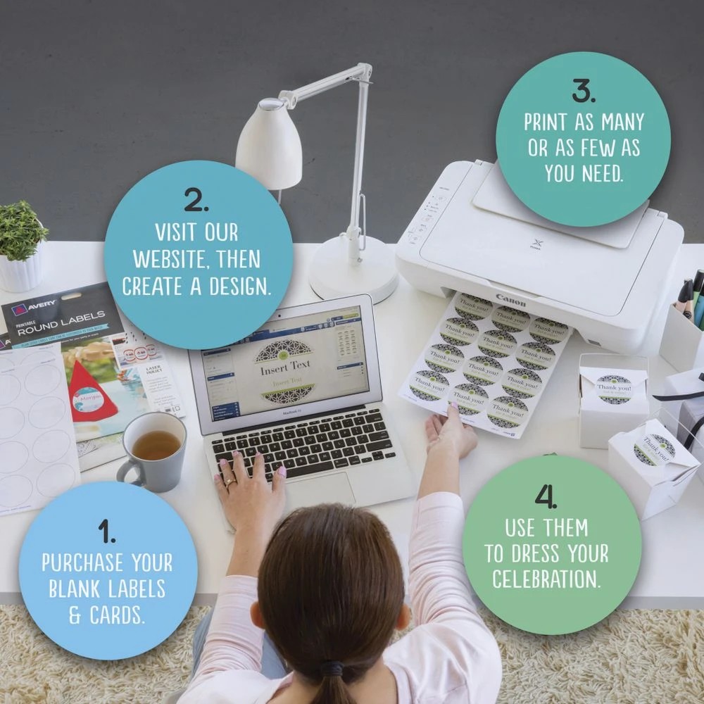 6 Avery 4UP Inkjet Laser Textured Arched Labels 5 Sheets, 6 of 6