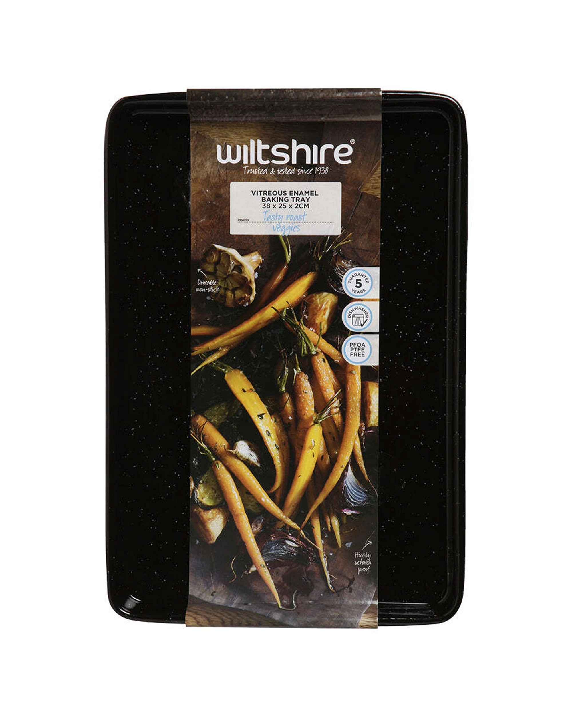 3 Wiltshire Vitreous Porcelain Enamel Kitchen Oven Baking Tray 39x27x1.5cm - Natural, 3 of 3