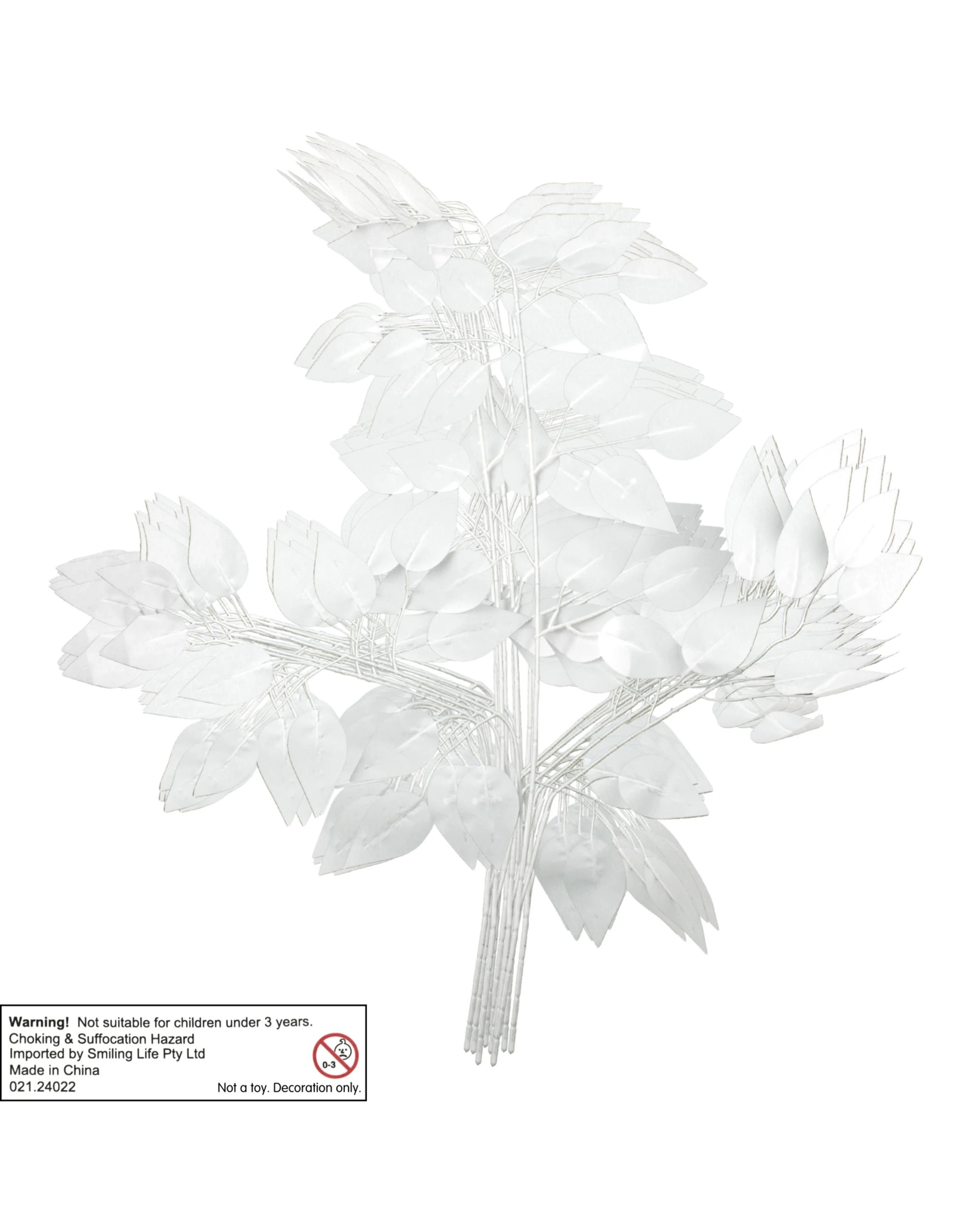 5 Partyrama Artificial Leaf Branches Pack of 12 Stems - White, 5 of 5