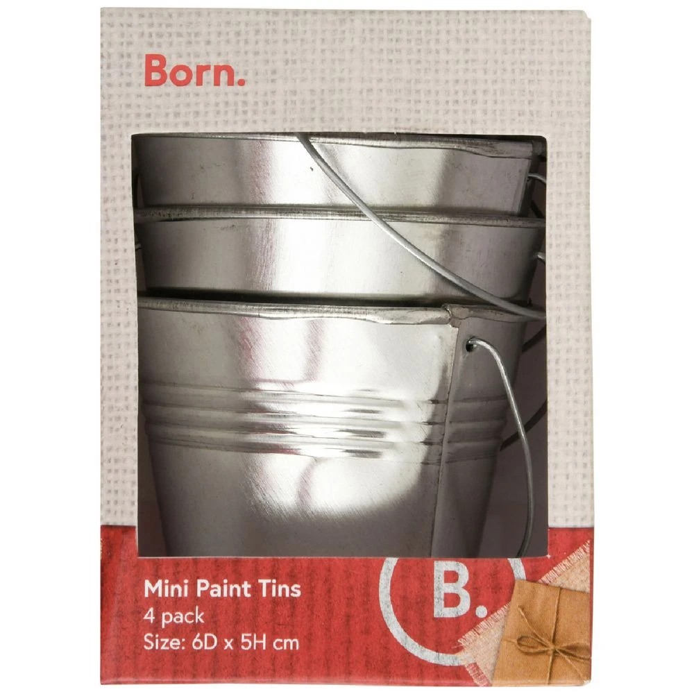 1 Born Small Paint Tins 4 Pack, 1 of 2