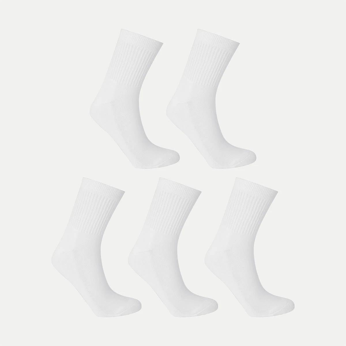 2 5 Pack Quarter Crew Socks WHITE, 2 of 3