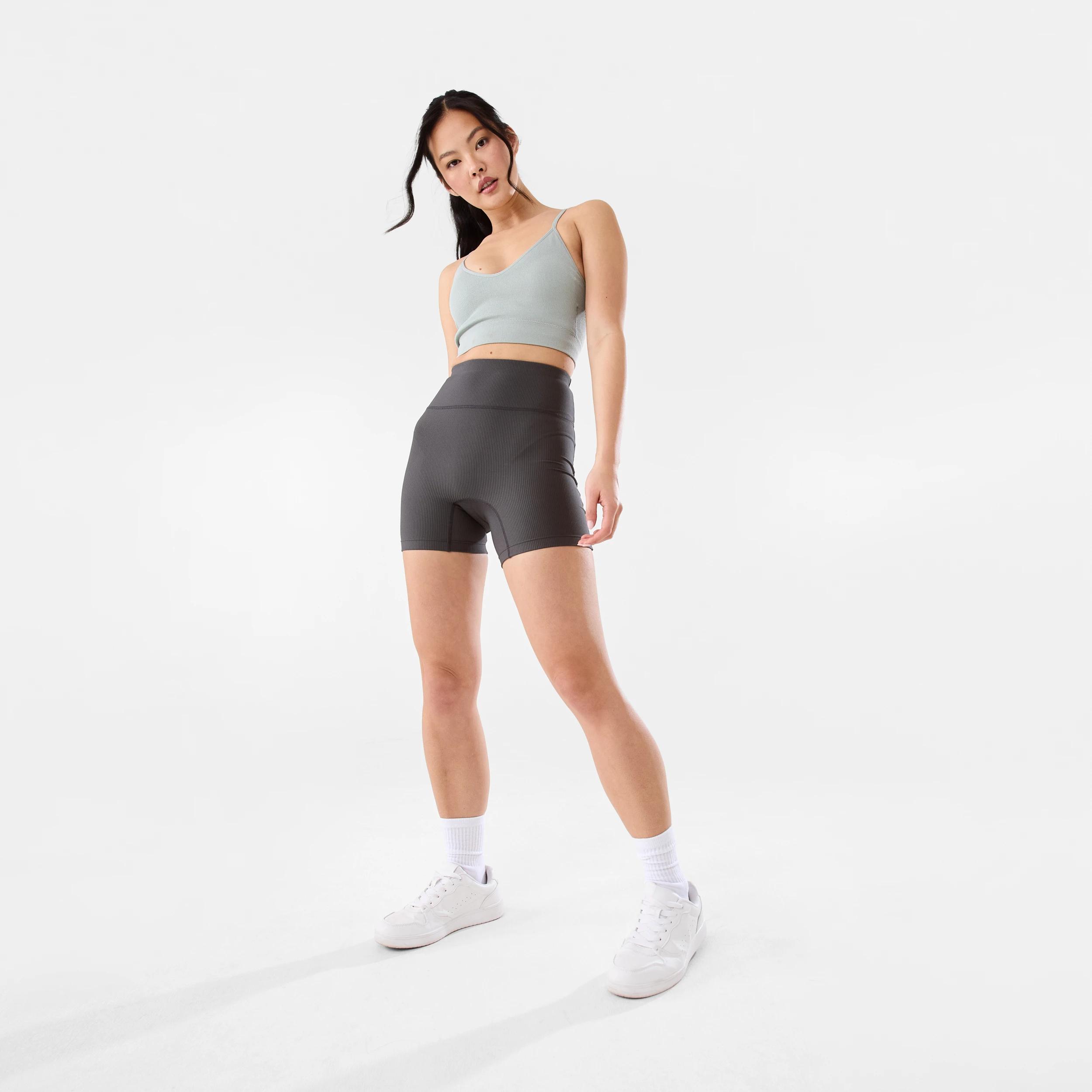 2 Active Womens Rib Bike Shorts DARKISH GREY, 2 of 6