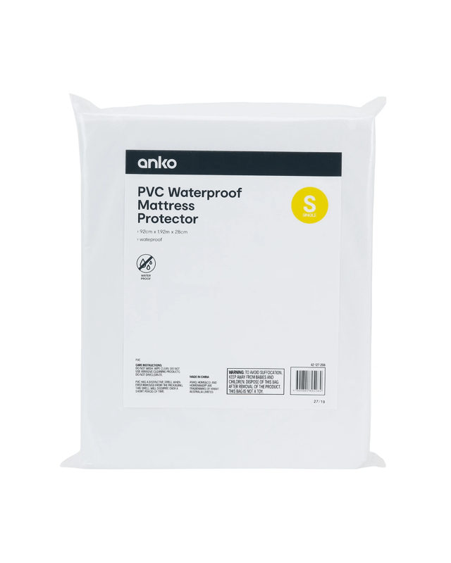 PVC Waterproof Mattress Protector - Single Bed, W