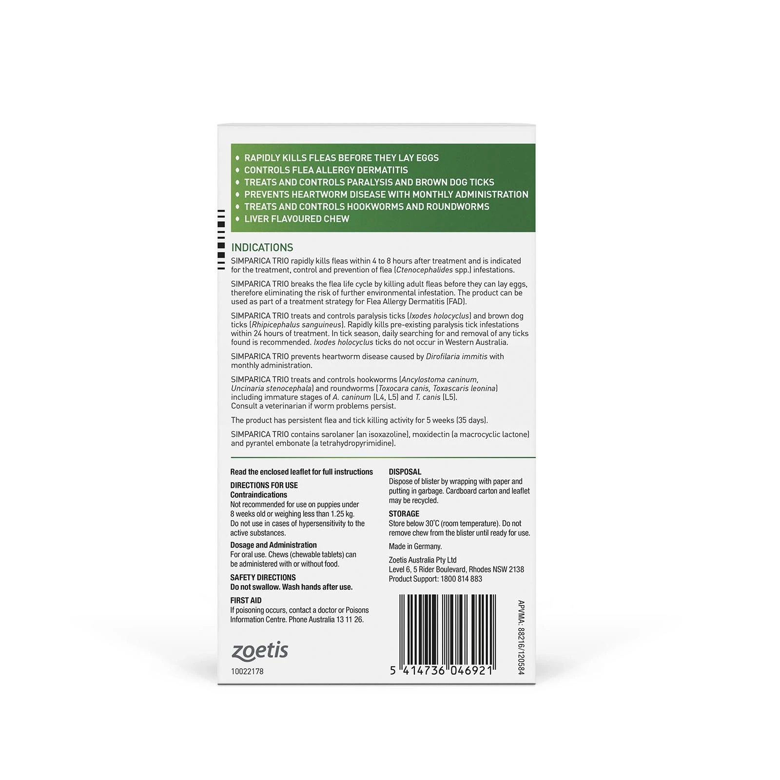 2 Simparica For Dogs 20.1- 40kg Green Large - 6 Pack, 2 of 2