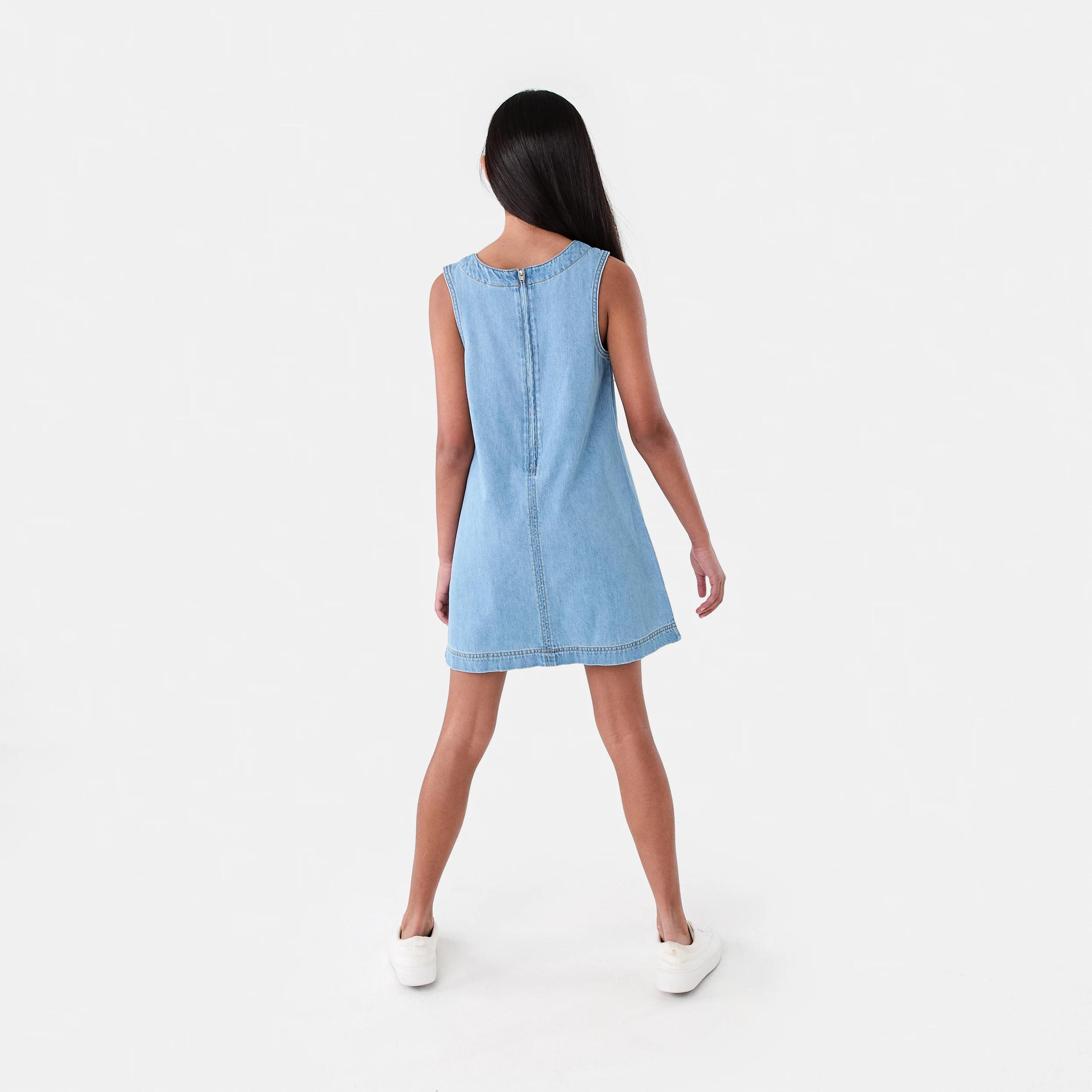 7 A-Line Denim Dress Light Wash, 7 of 7