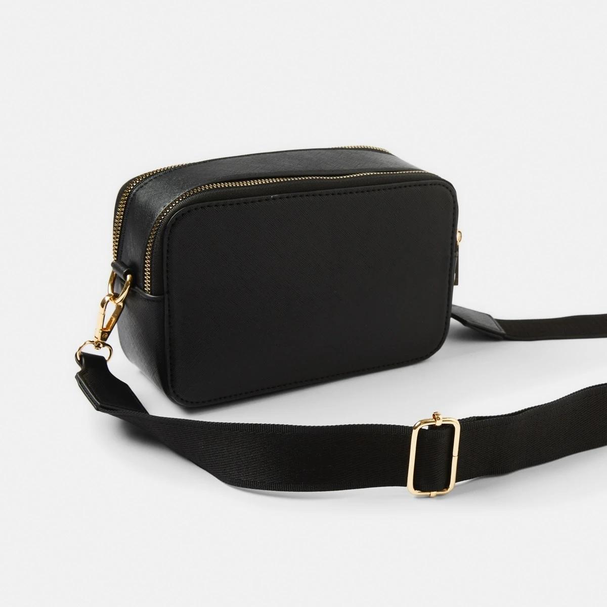 3 Double Zip Crossbody Bag BLACK, 3 of 7
