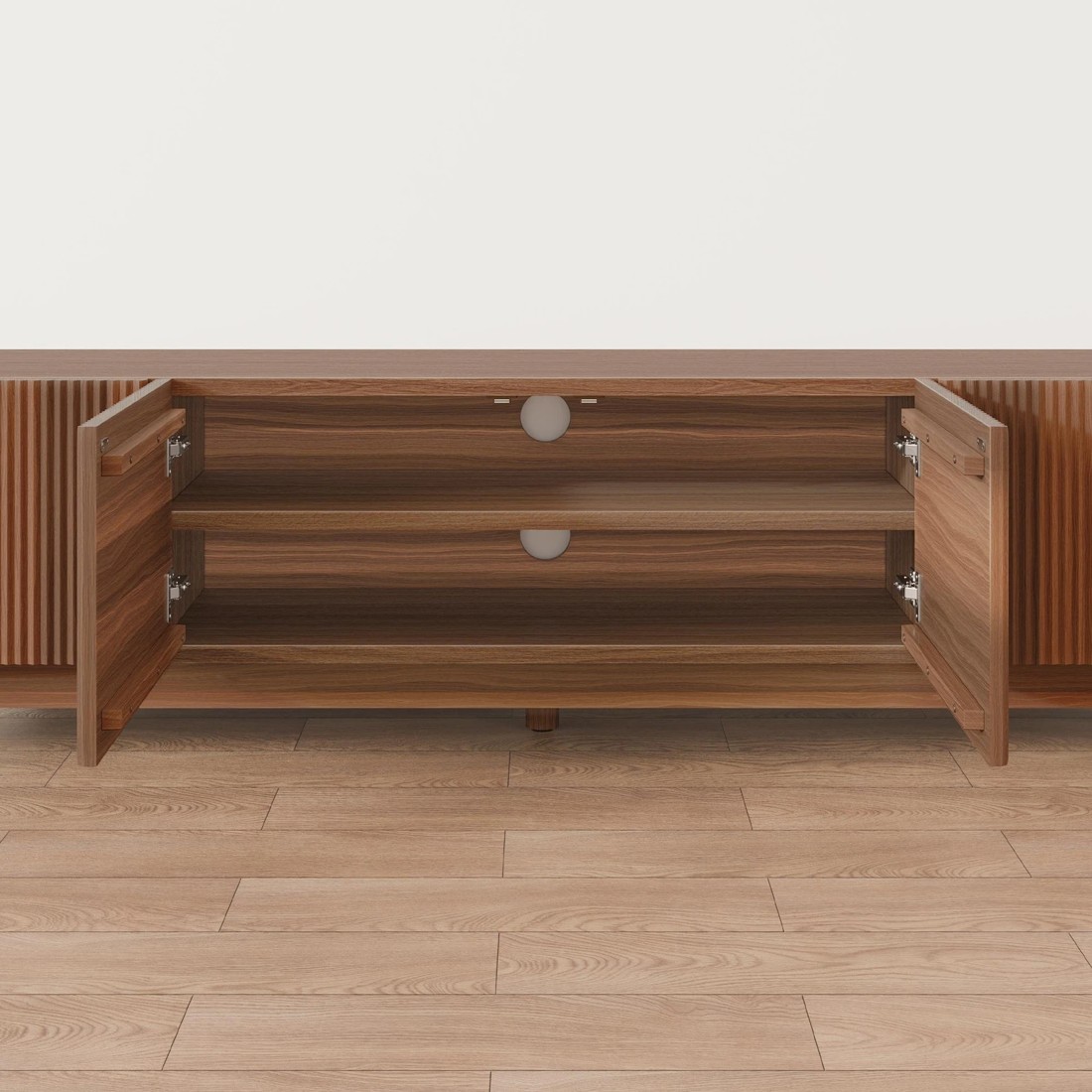 5 Alfordson TV Cabinet Entertainment Unit Stand 180cm Storage Shelves - Walnut, 5 of 10