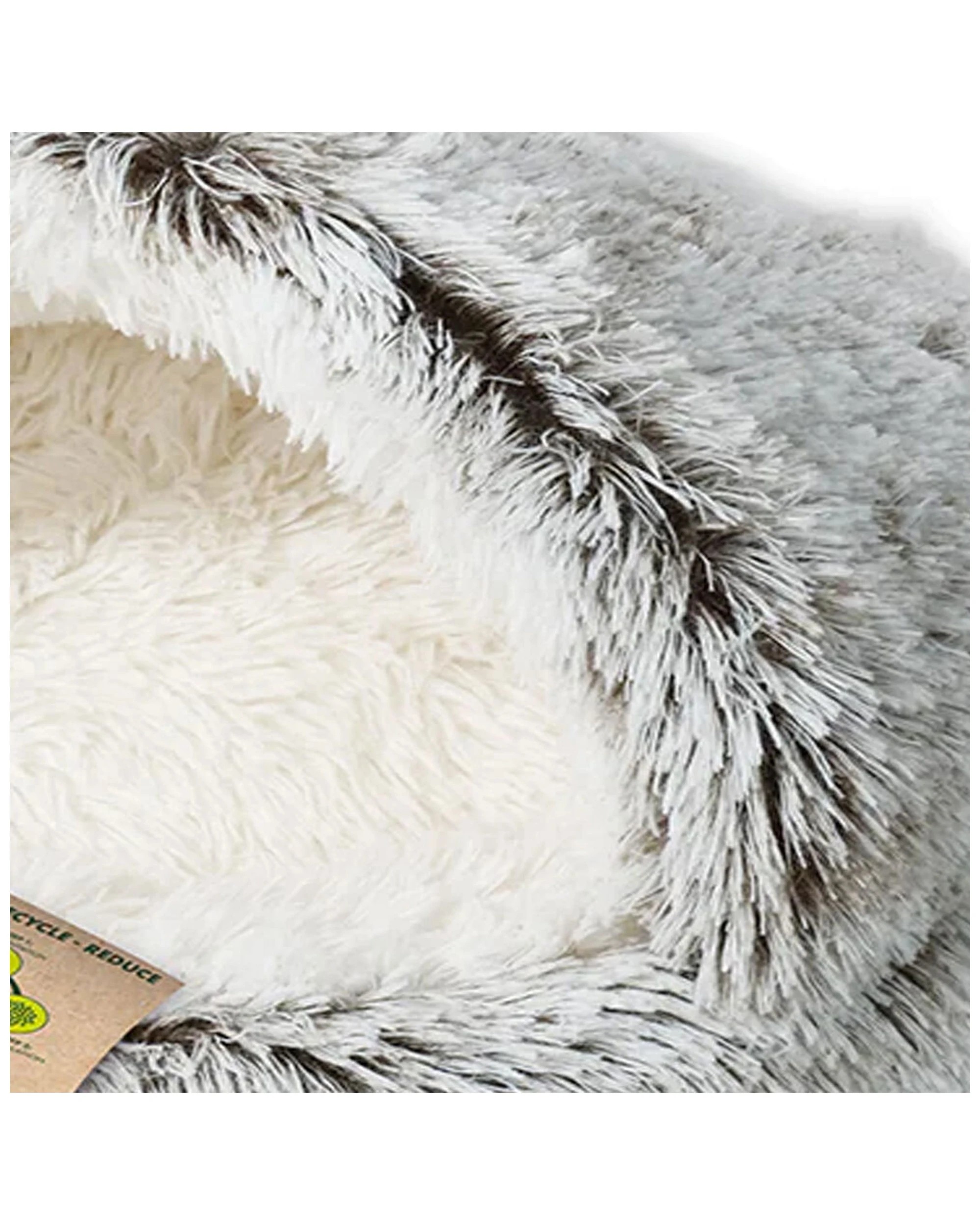 2 M-pets Snugo Eco Cat Fleece Hooded Calming Sleeping Bed 50x30cm - Grey, 2 of 3