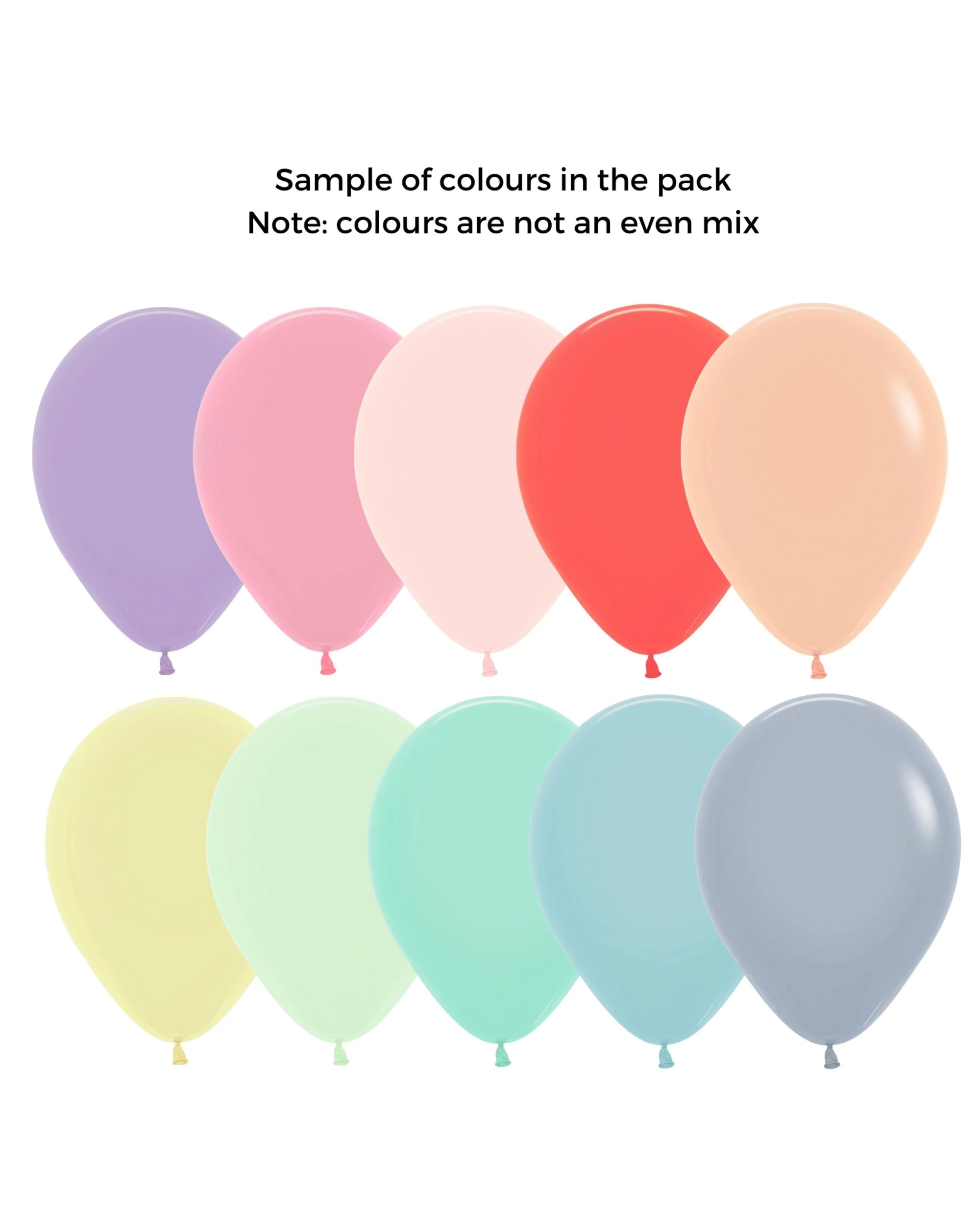 2 Meteor Pastel Macaron Latex Balloons 30cm Pack of 100 - Multi, 2 of 4