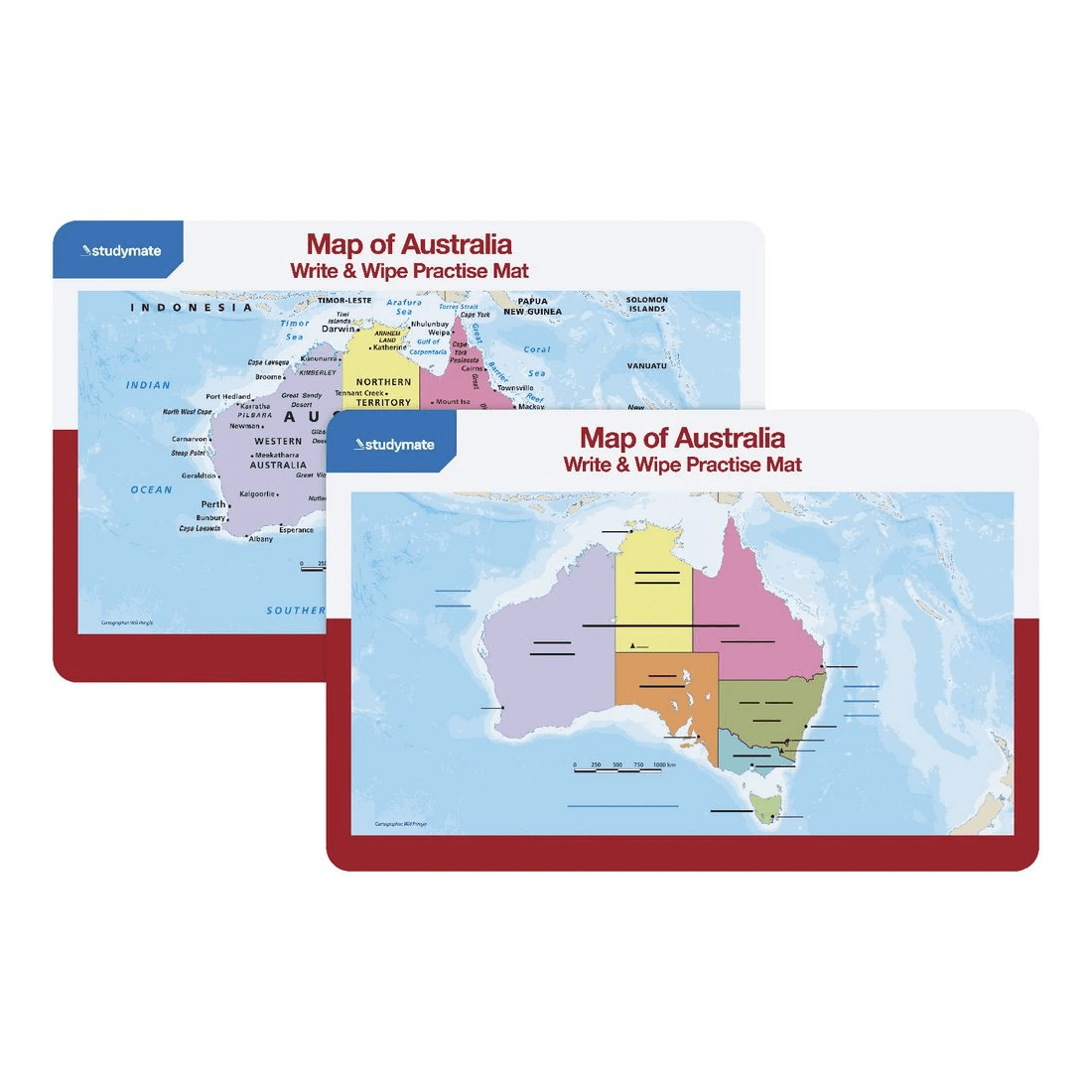 3 Studymate Australian Map Write & Wipe Practise Mat, 3 of 3