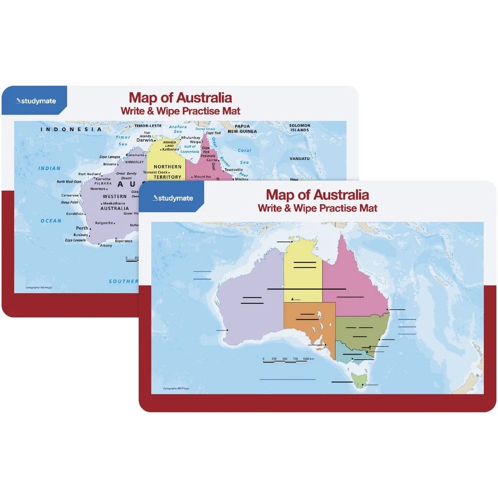 3 Studymate Australian Map Write & Wipe Practise Mat, 3 of 3