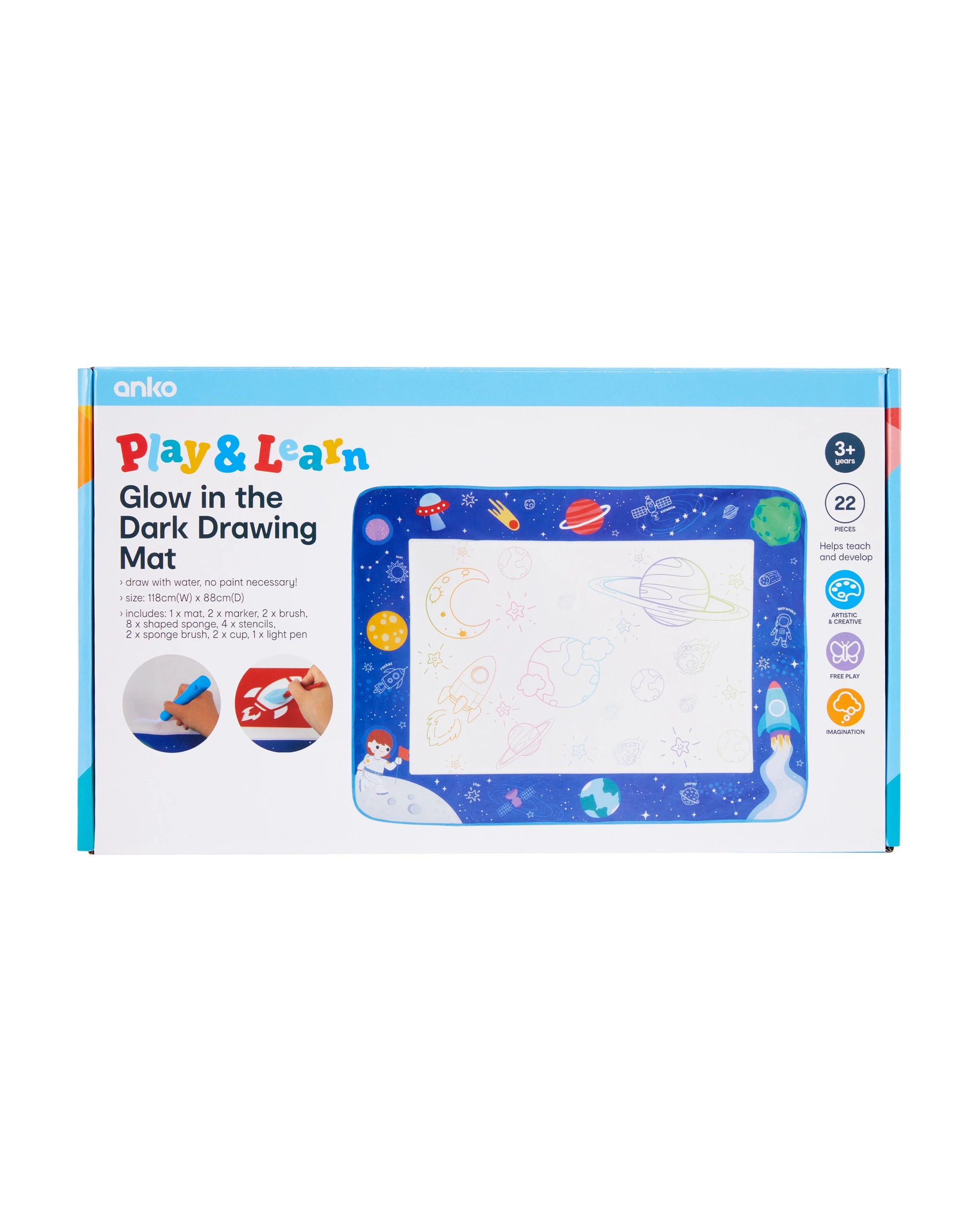 6 22 Piece Glow in the Dark Drawing Mat, 6 of 7
