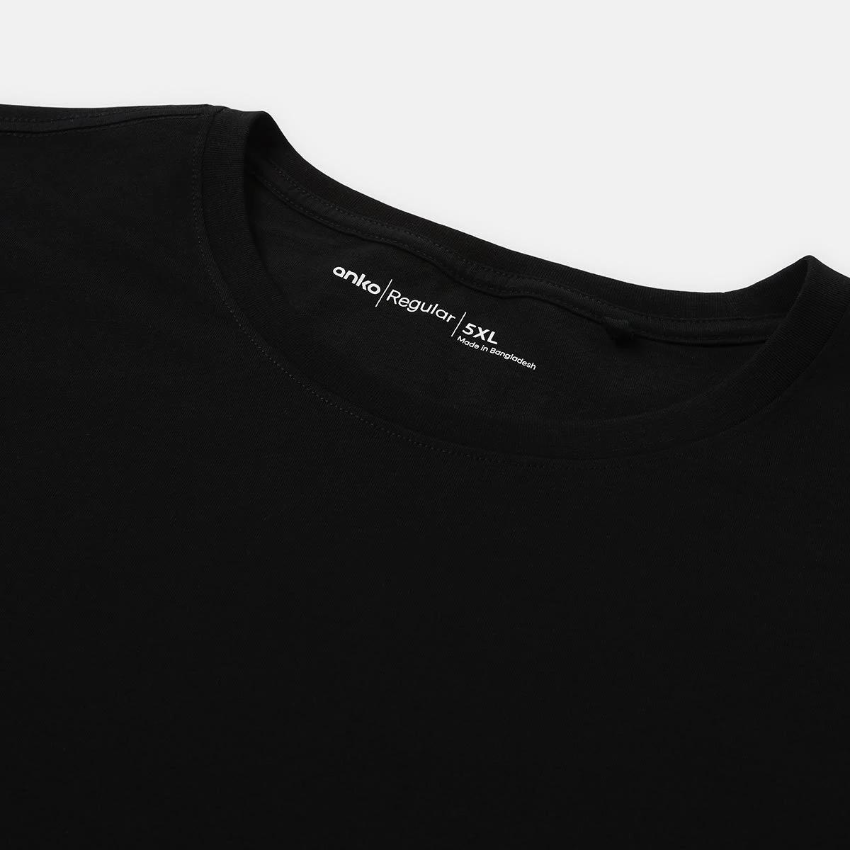 7 Men's Larger Size Basic Short Sleeve T-shirt Black, 7 of 7