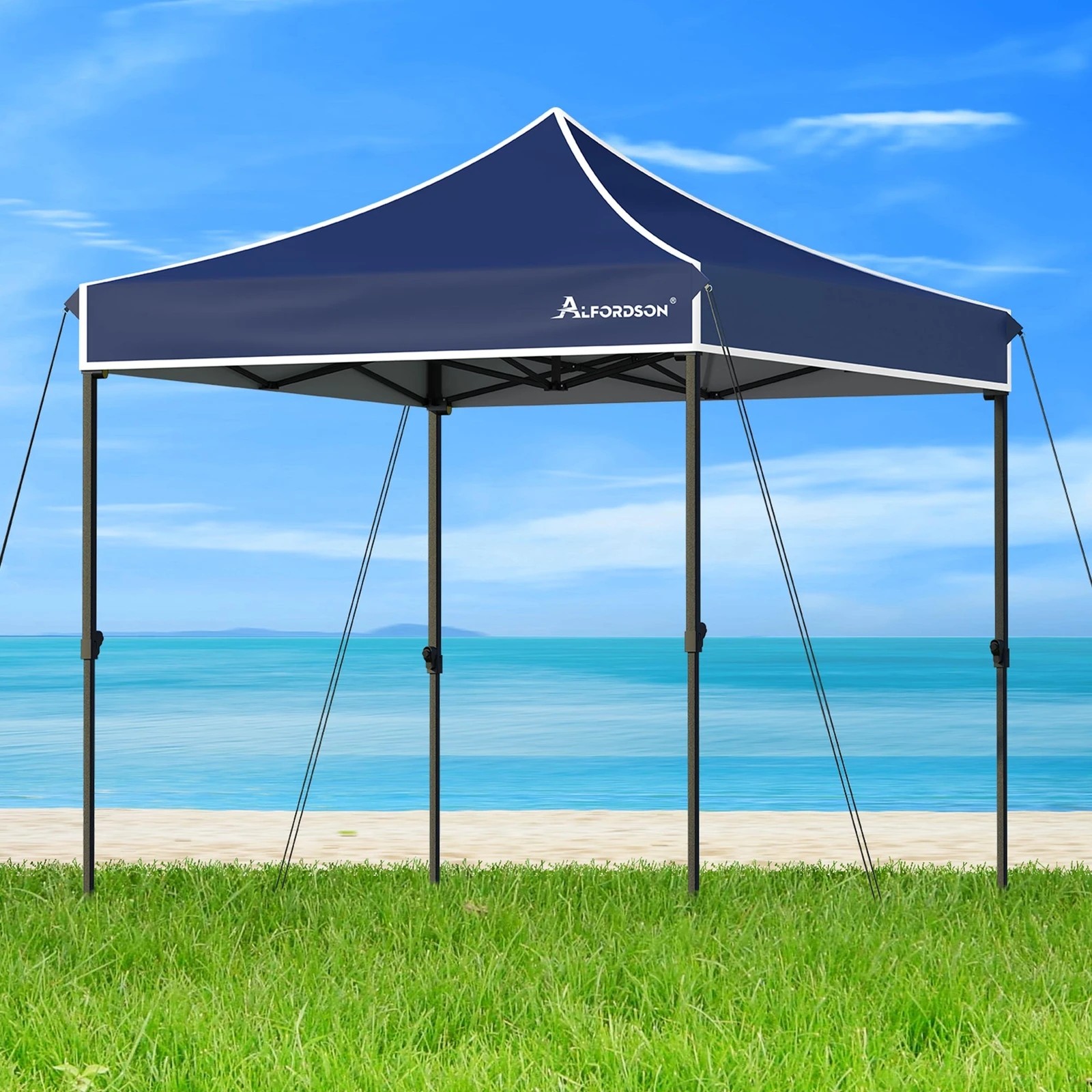 2 Alfordson Gazebo 3x3m Pop Up Marquee Canopy - Blue, 2 of 10