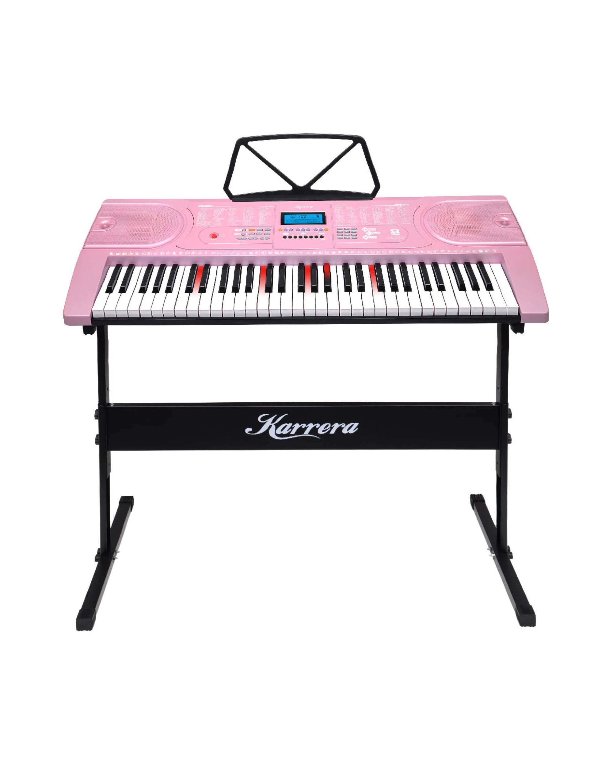 1 Karrera 61 Keys Electronic LED Piano Keyboard with Stand in Pink - Pink, 1 of 6