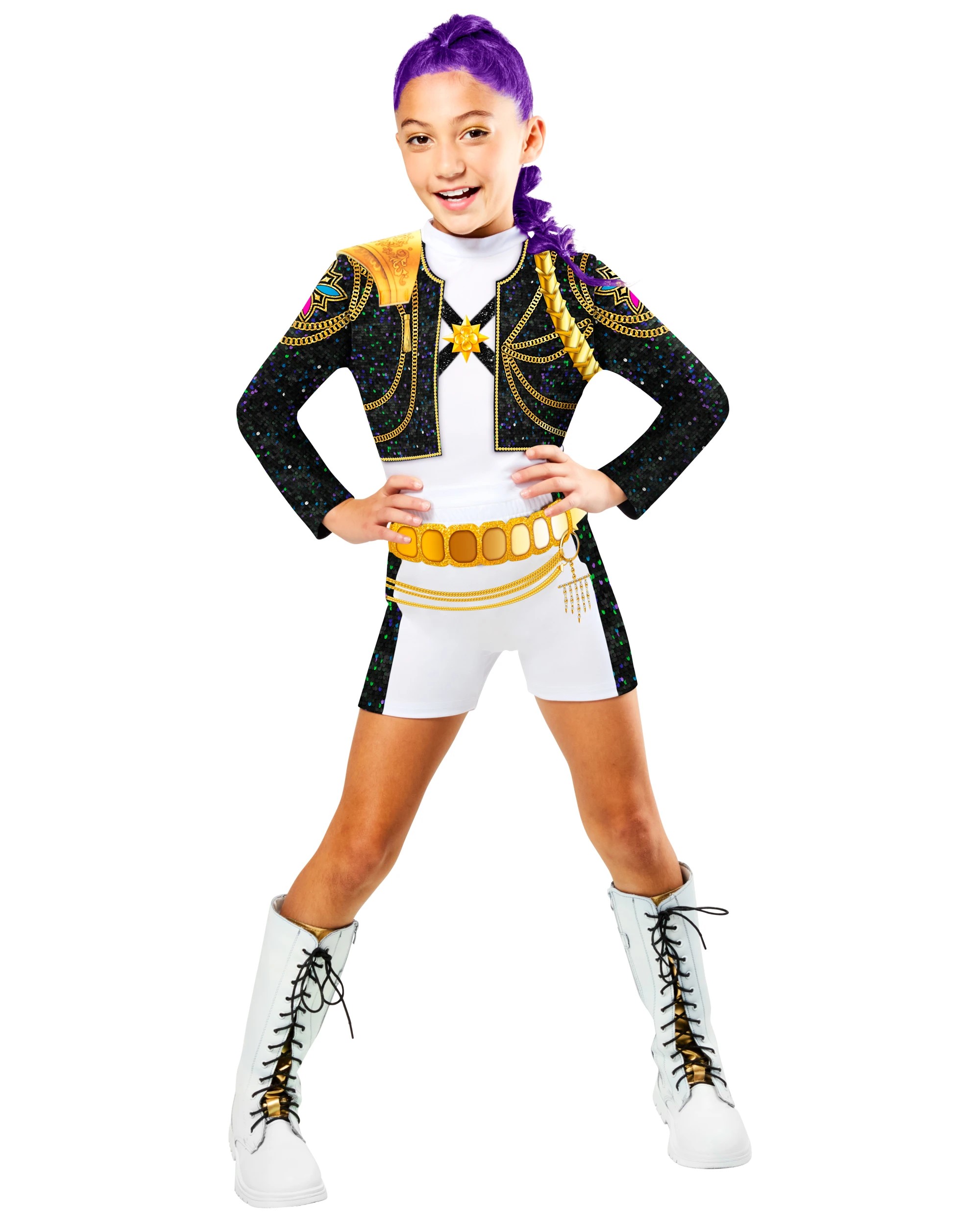 1 K-Pop Demon Hunters Rumi Gold Kids Costume - Ages 7-8, 1 of 5