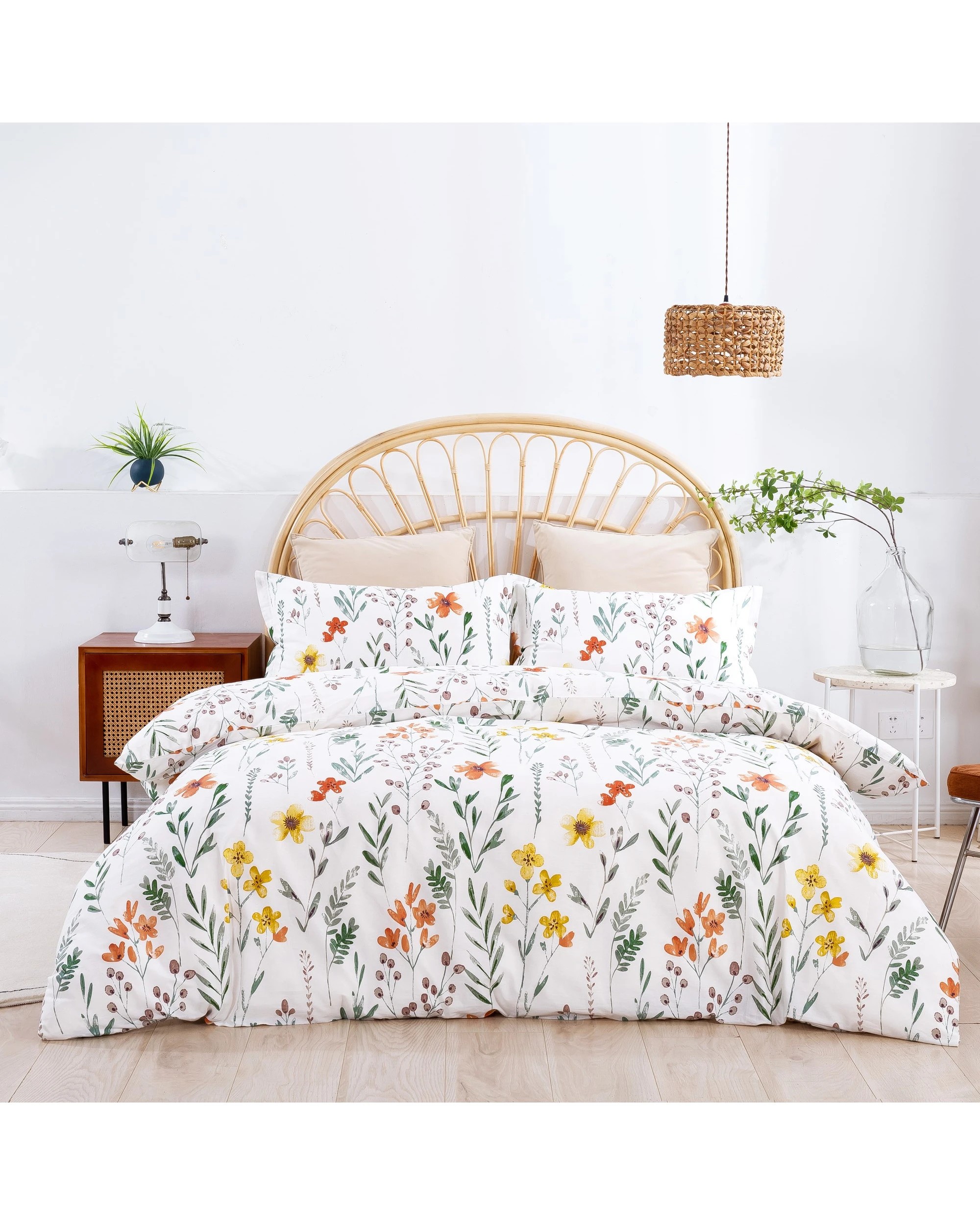 1 Dreamaker Daisy 100% Cotton Quilt Cover Set - King Single Bed - Floral, 1 of 5