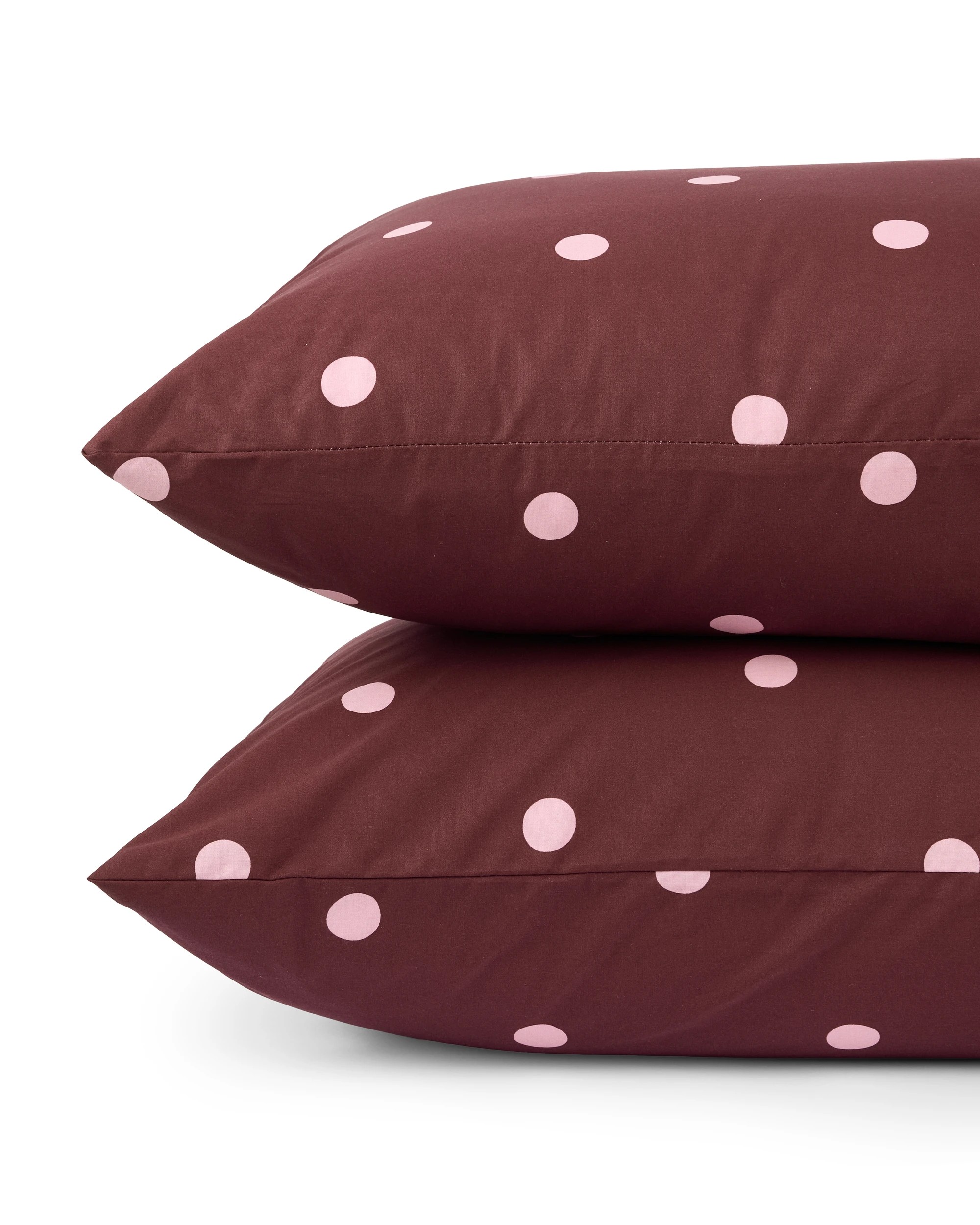 2 250 Thread Count Polka Dot Cotton Sheet Set - King Bed, Fig and Pink, 2 of 5