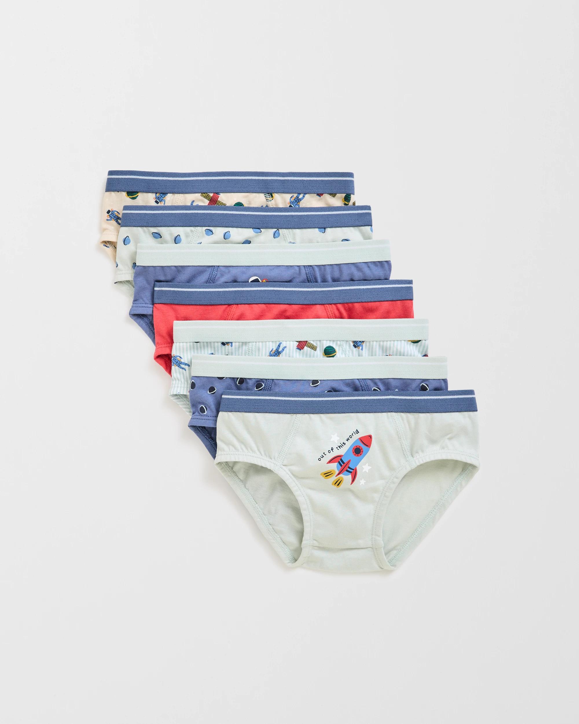 1 Maxx Australian Cotton 7 Pack Younger Boys Briefs SPACE, 1 of 2