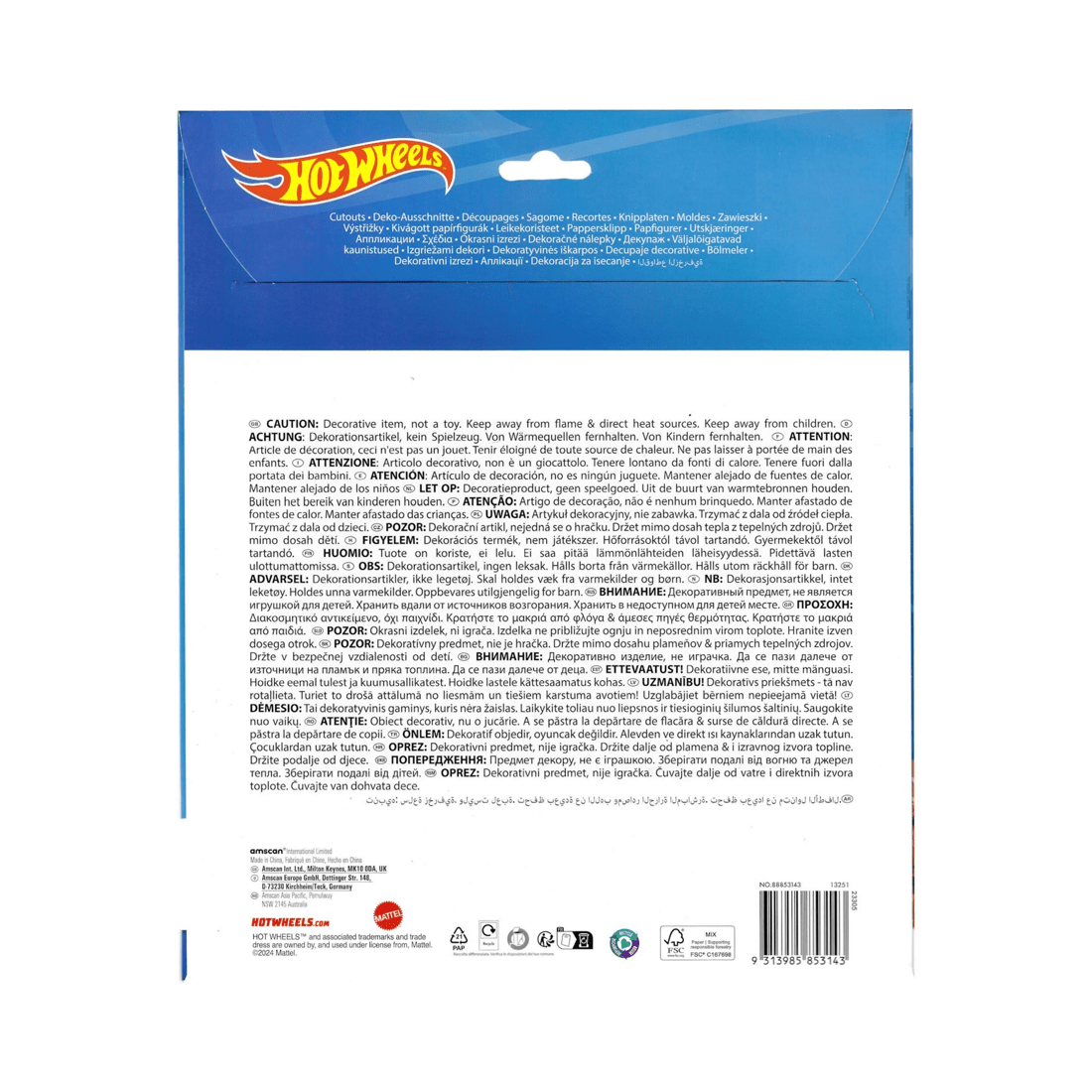 3 Amscan Hot Wheels Cutout Wall Decorations Pack of 12, 3 of 3