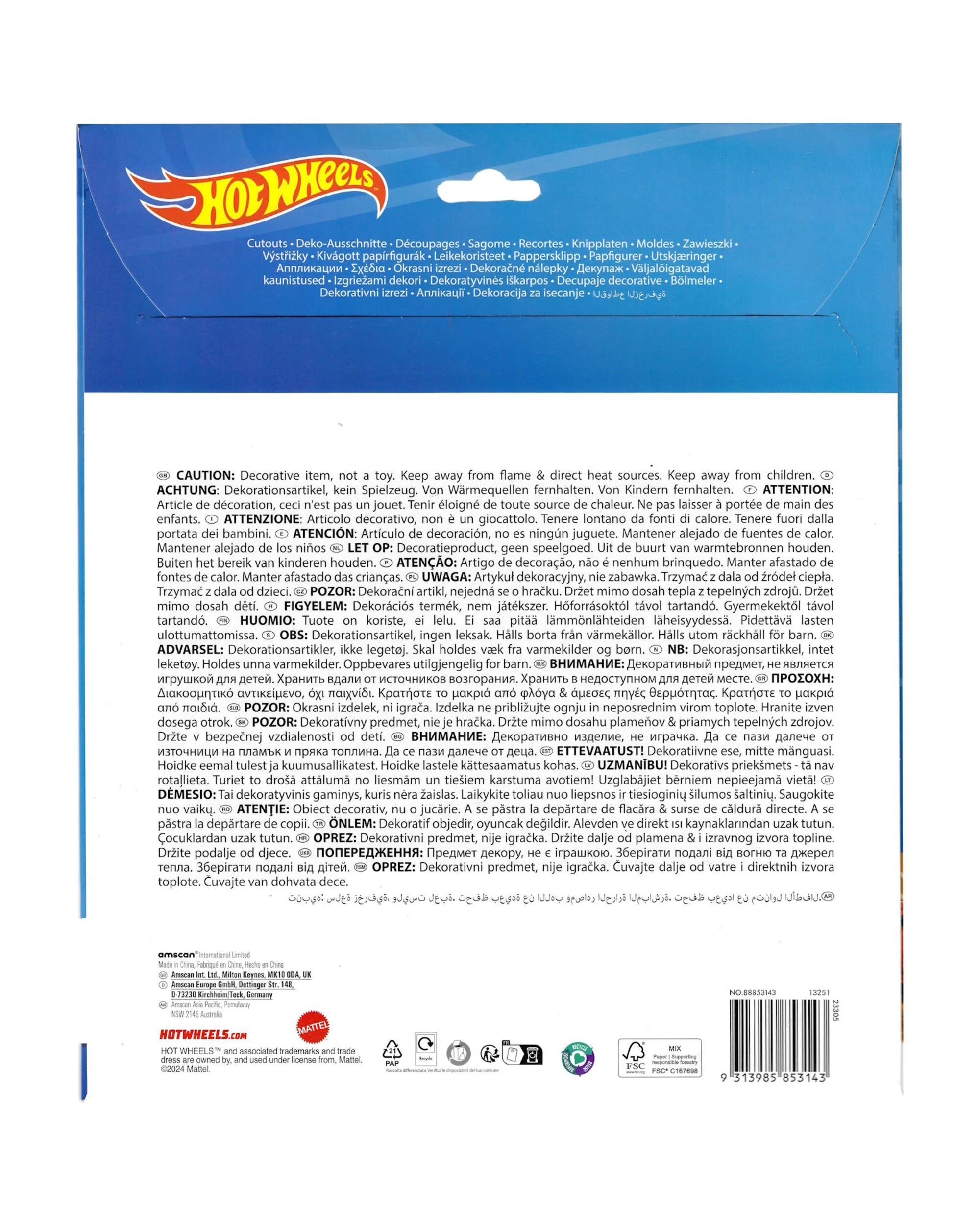 3 Hot Wheels Hot Wheels Cutout Wall Decorations Pack of 12, 3 of 3