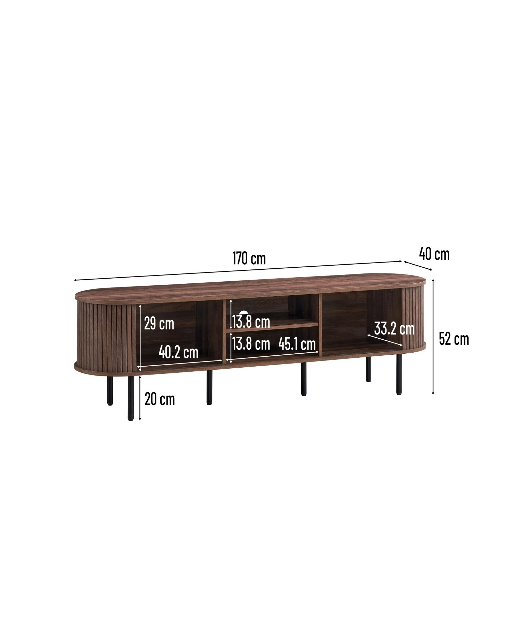 8 Kodu TV Entertainment Unit 170cm 2 Doors Walnut - Brown, 8 of 8