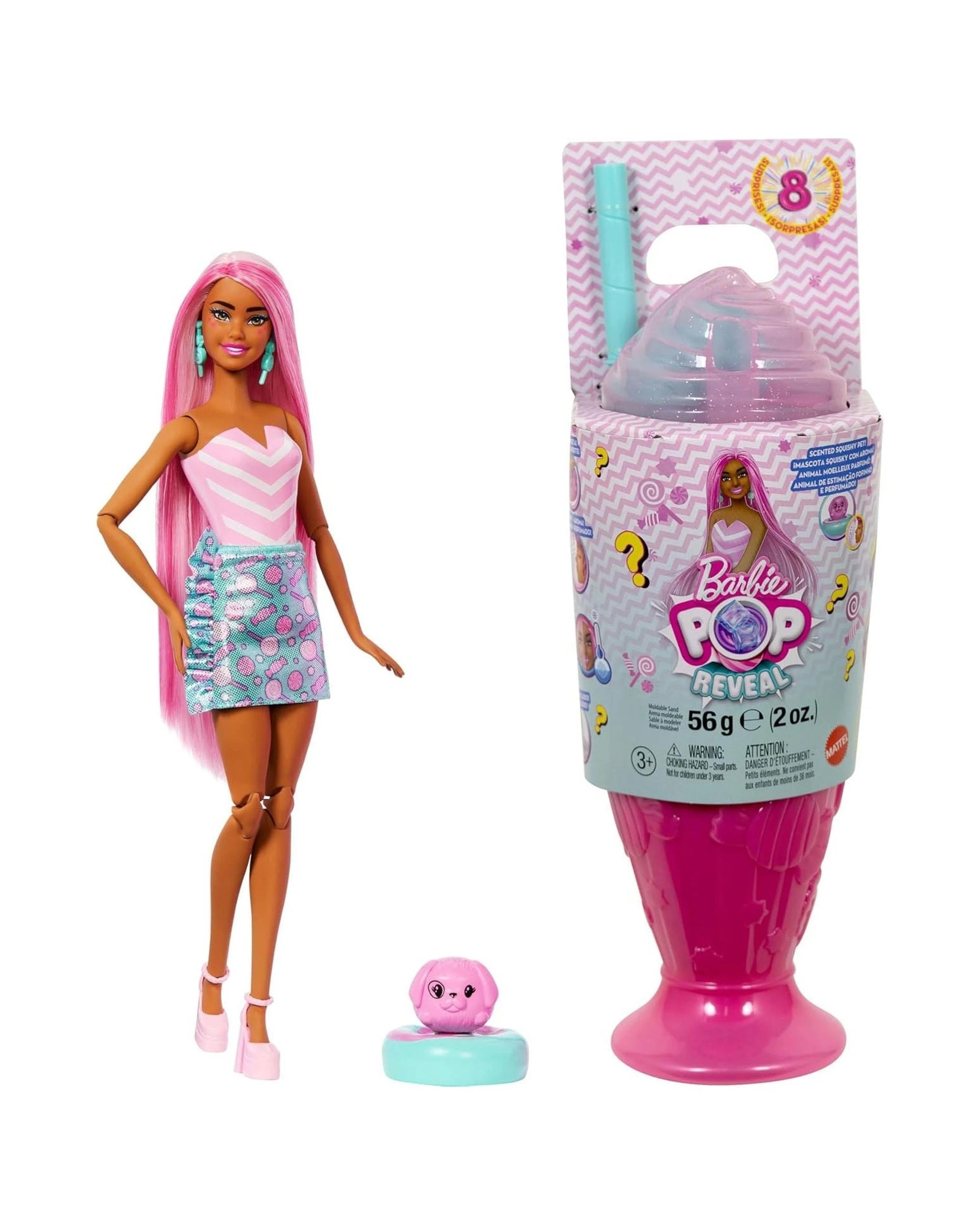 1 Barbie Pop Reveal Treat Shakes Series Pink Sweet Swirl, 1 of 5