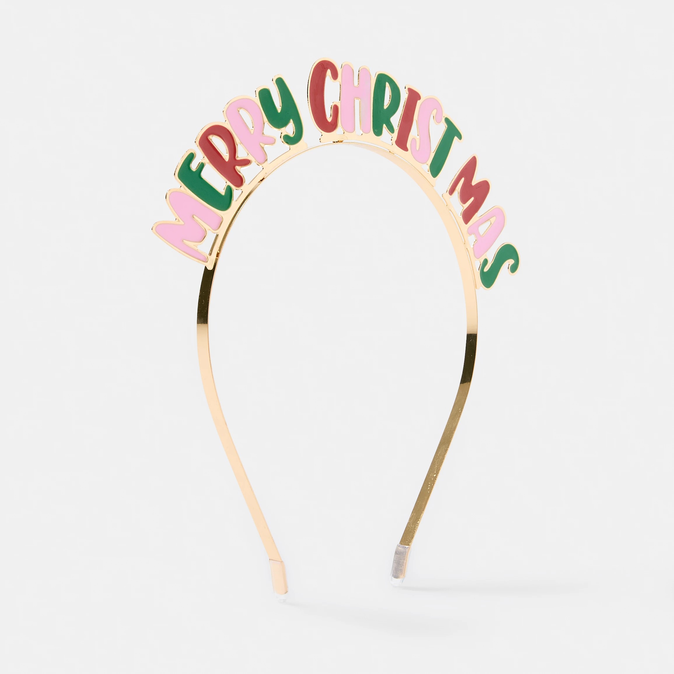1 Merry Christmas Headband - Gold Tone, Pink, Red and Green, 1 of 3