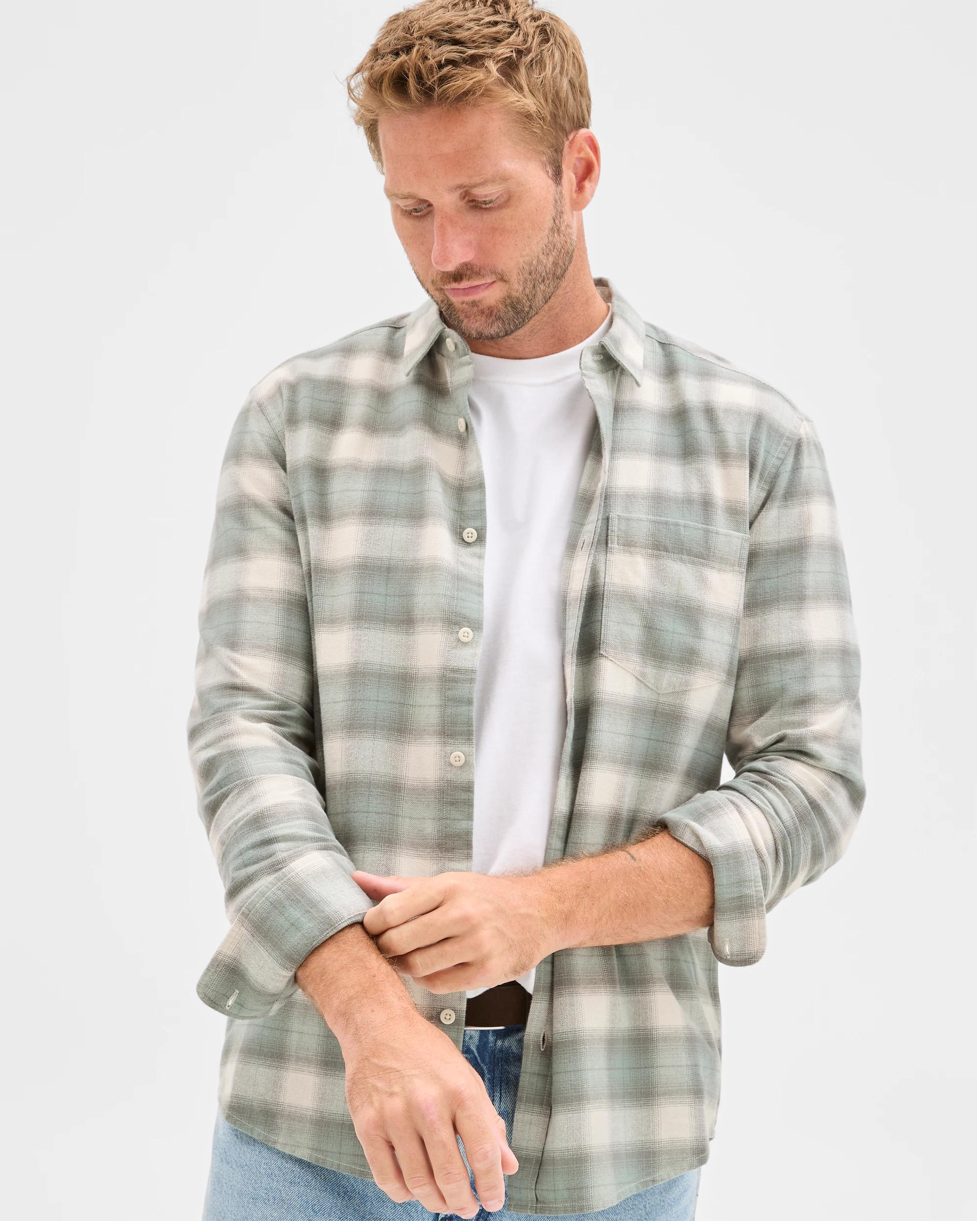 1 Target Australian Cotton Long Sleeve Flannelette Shirt FOG, 1 of 5