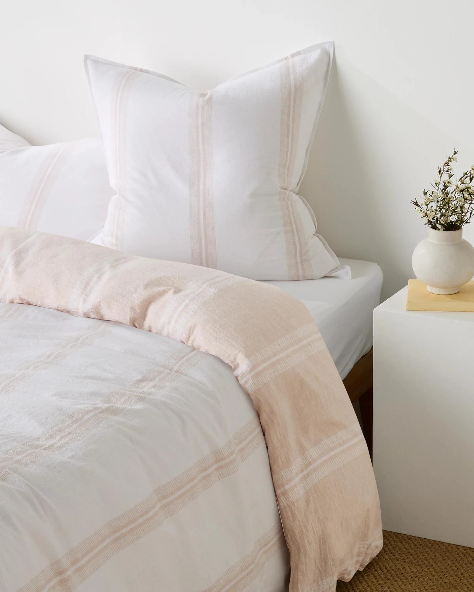 2 Target Rowie Stripe Linen/Cotton European Pillowcase - Queen Bed - Natural, 2 of 4