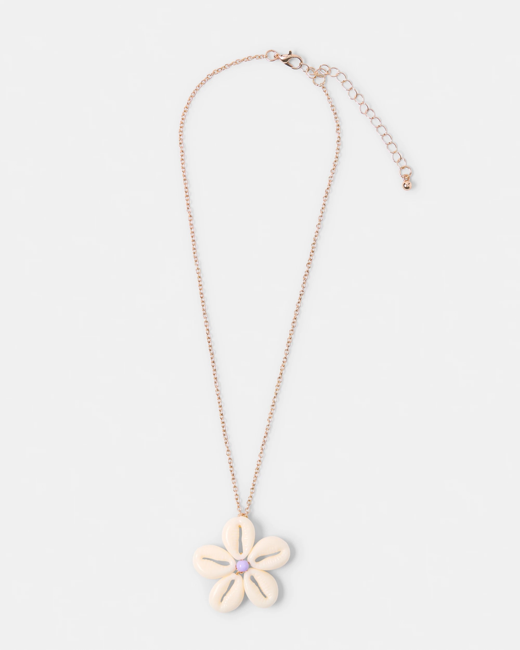 2 2 Piece Shell Necklace and Bracelet Set - Gold Tone, White and Purple, 2 of 4