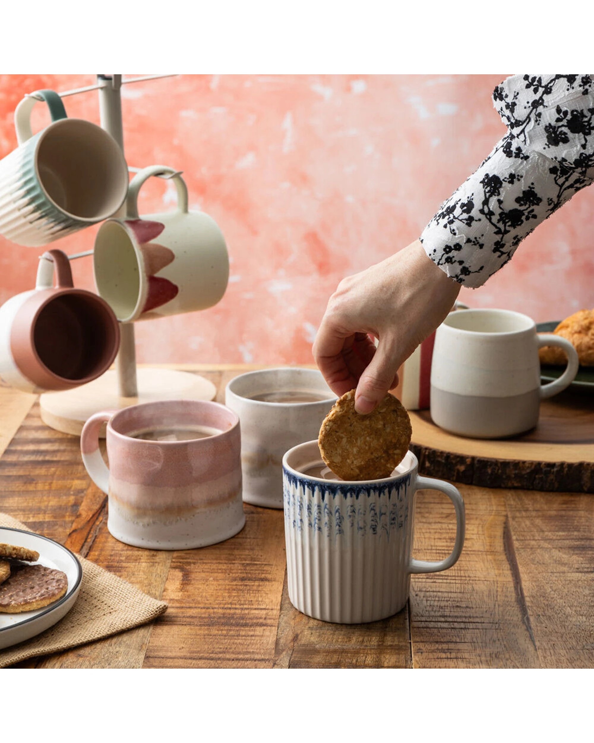 7 Mikasa 4PK Textured Coffee Mug Cup Stoneware 410ml - Multi, 7 of 8