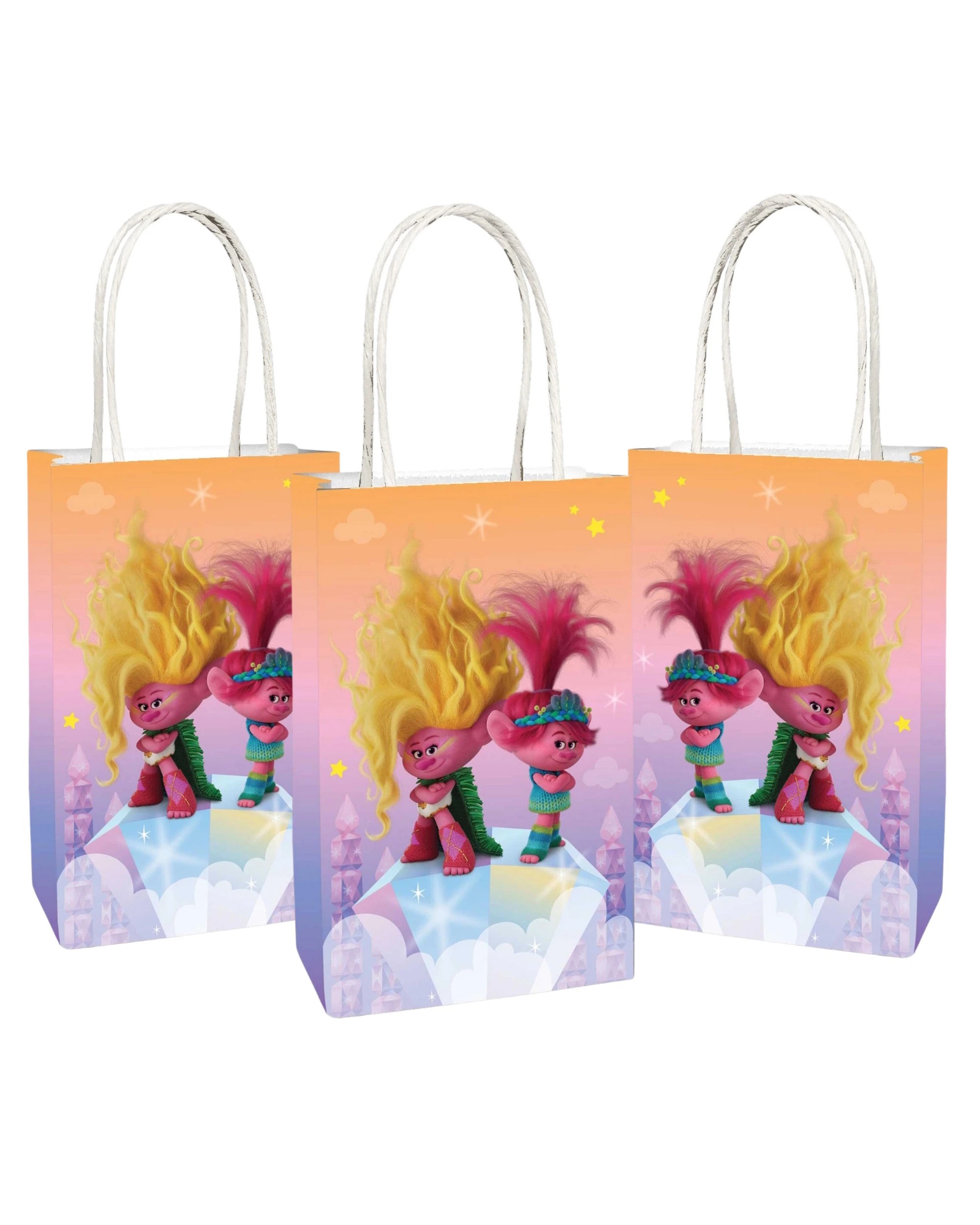 1 Amscan Trolls Band Together Paper Gift Bags Pack of 8, 1 of 2