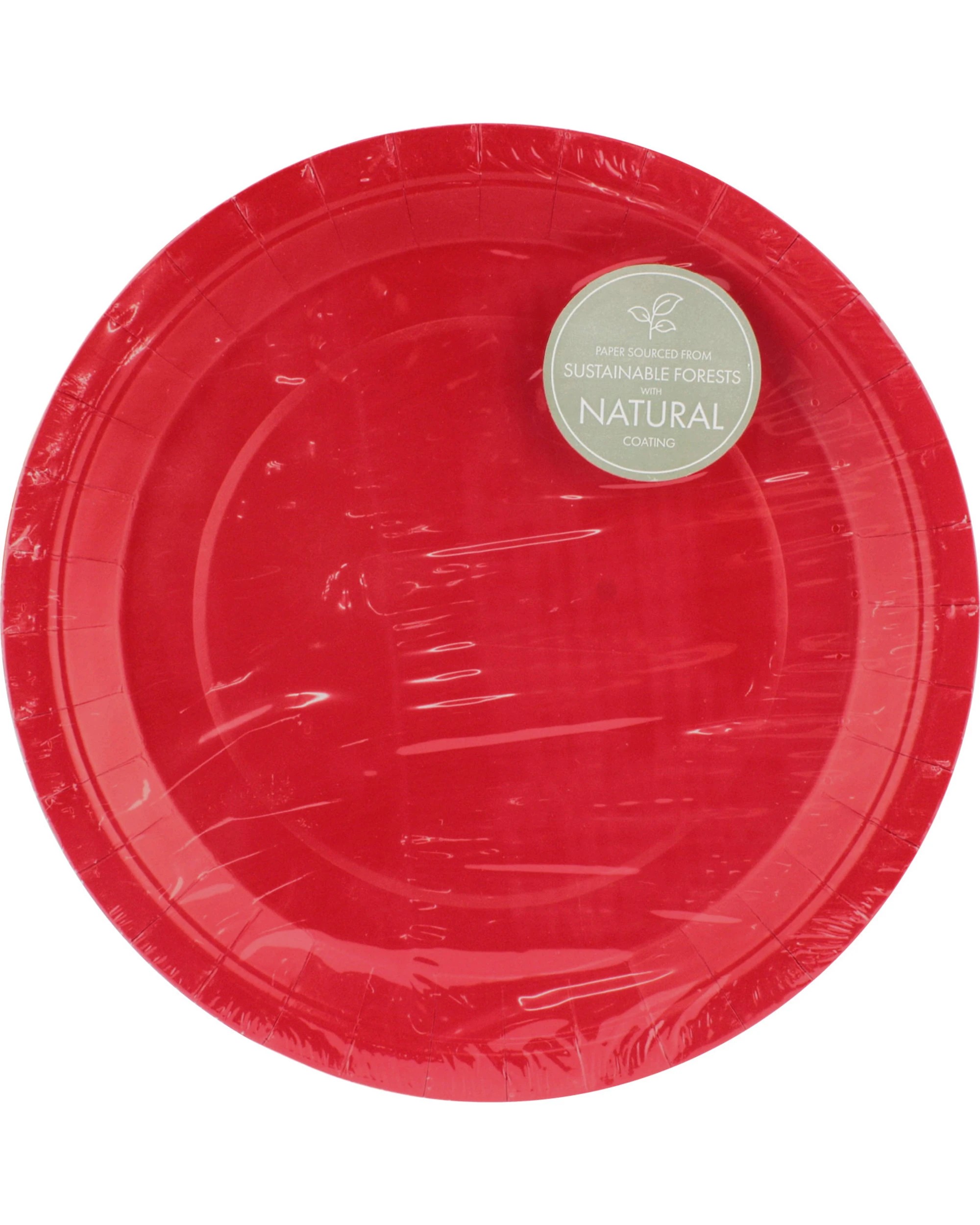 2 Amscan 23cm Round Paper Plates NPC Pack of 20 - Apple Red - Apple Red, 2 of 3