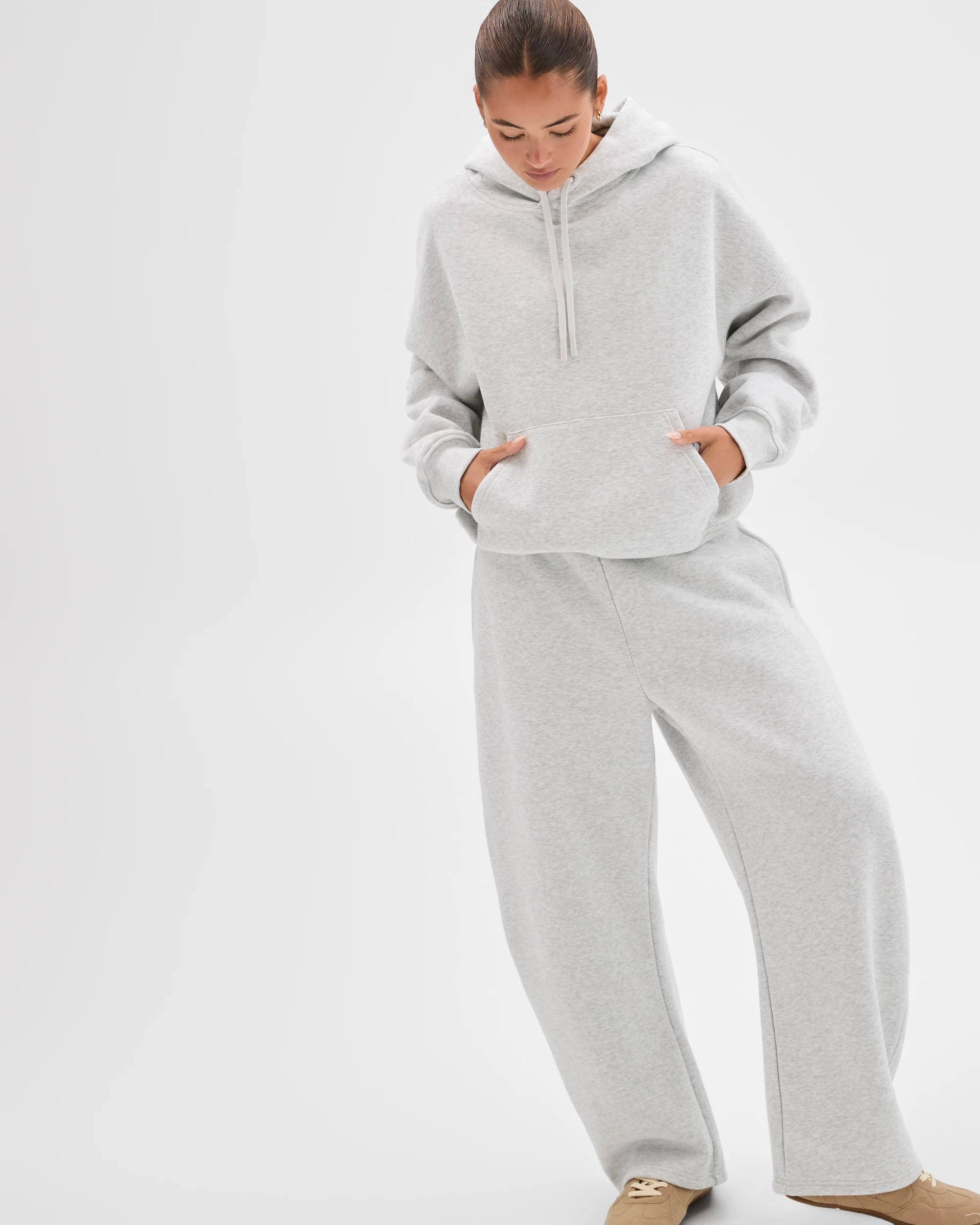 2 Lily Loves Australian Cotton Blend Bow Leg Trackpants SILVER MARLE, 2 of 7
