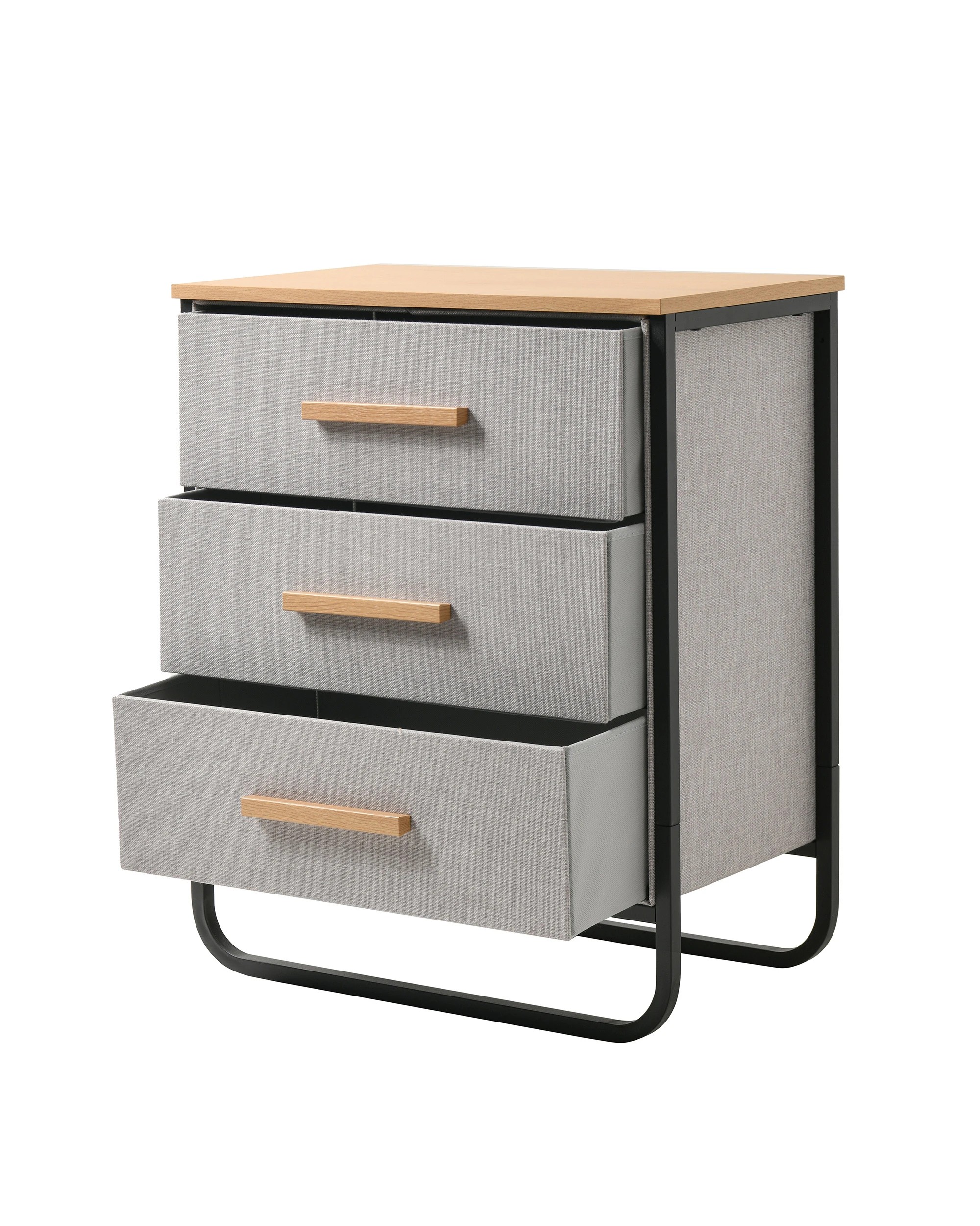 10 Sherwood Selene 3 Drawer Fabric Dresser 60x35x73cm - Grey, 10 of 10