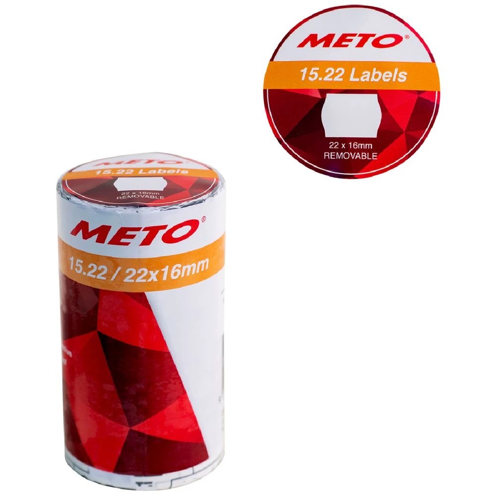 2 Meto 2 Line Series Labels Removable White 5 Pack, 2 of 2