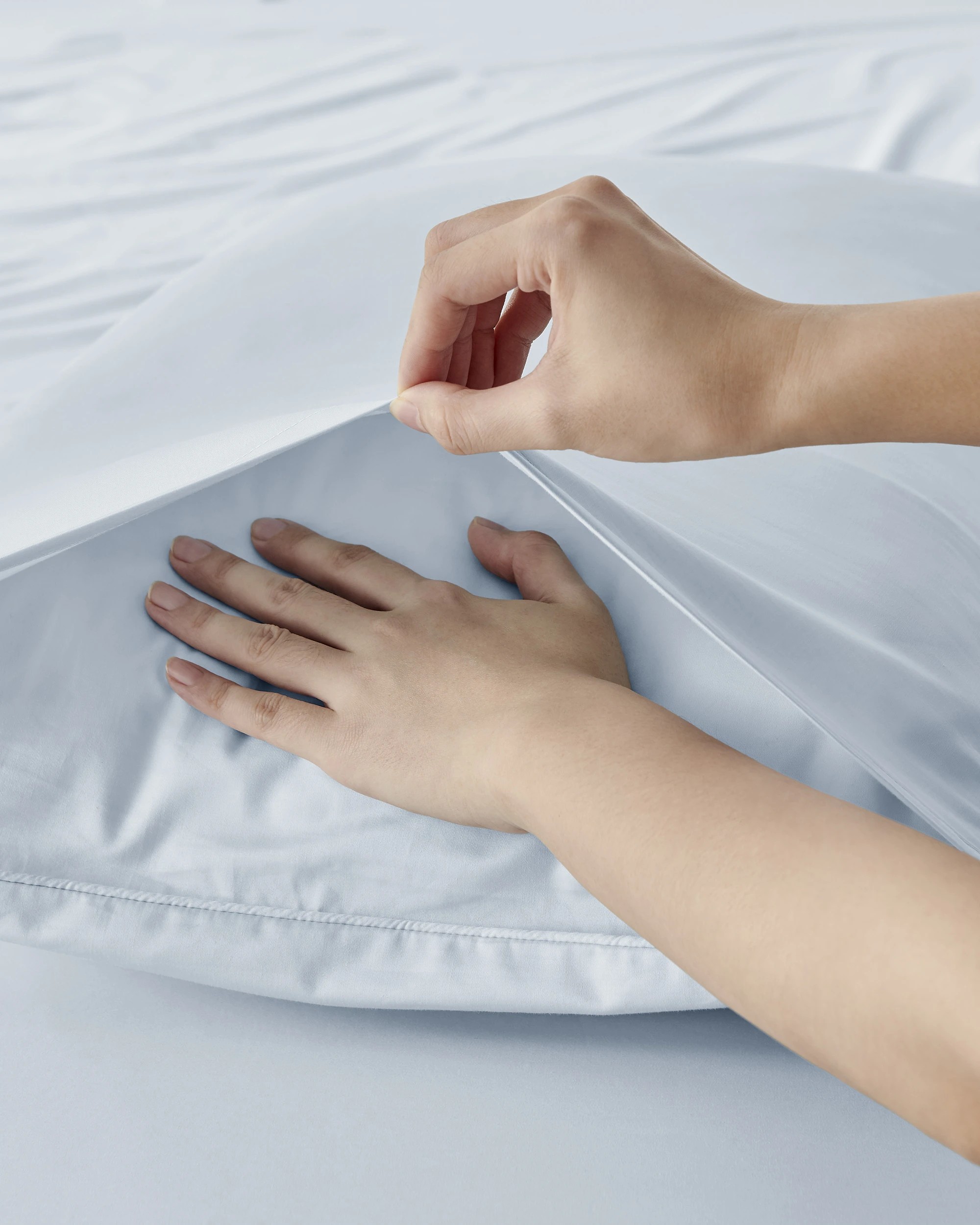 4 Dreamaker 400TC Premium Cotton Sateen Sheet Set - King Bed - Sky, 4 of 7
