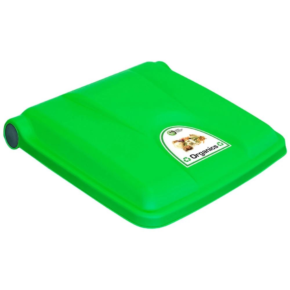1 Source Separation Systems Pedal Bin Organics Lid 45L Green, 1 of 2