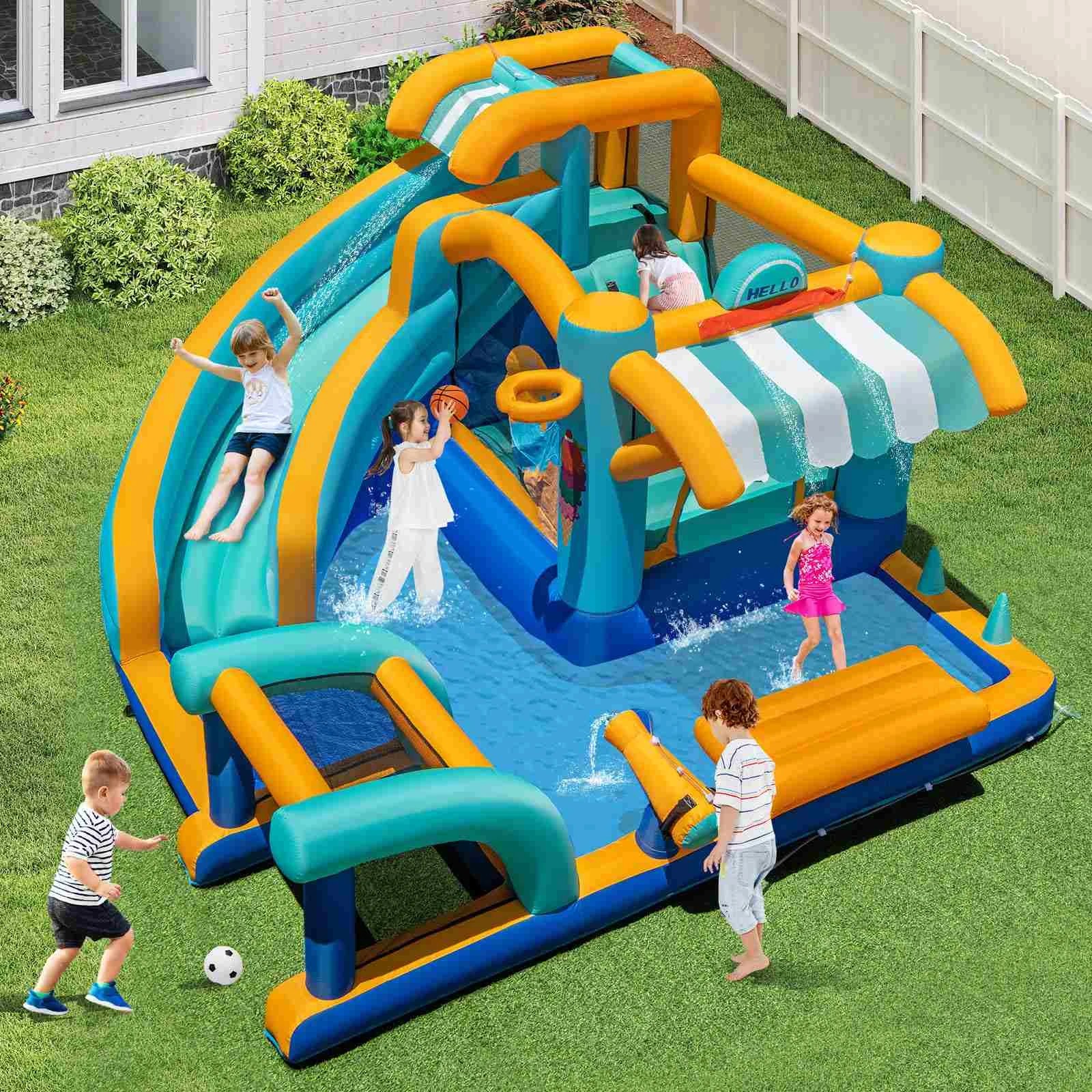 3 Costway Inflatable Water Slide Water Park Blowup Jumping Castle w/Climbing Wall - Multi, 3 of 3