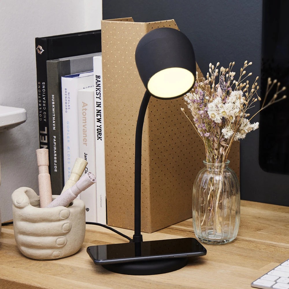 2 Kreafunk Ellie Lamp W/ Qi Charger And Bluetooth Speaker - Black, 2 of 4