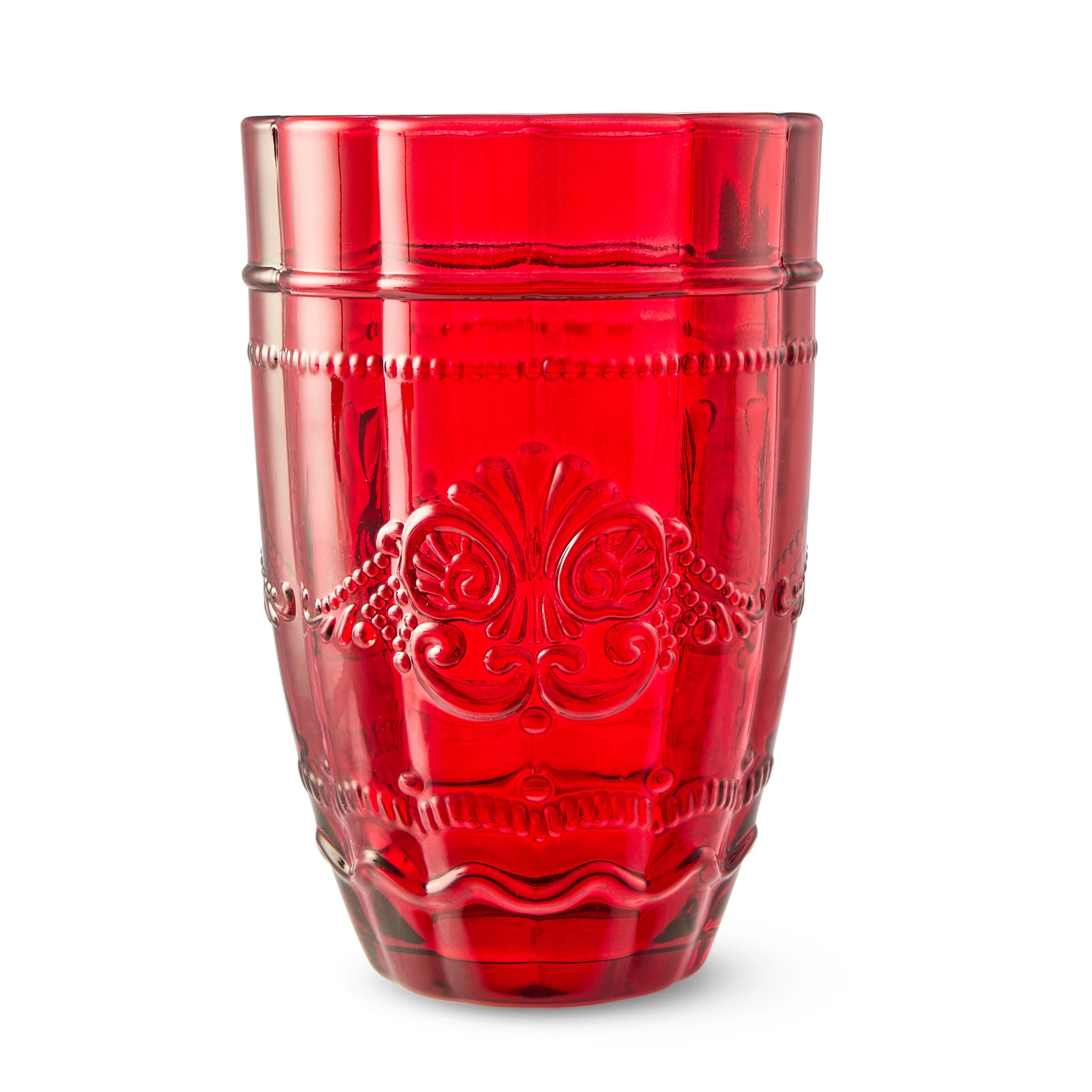 2 6 Red Ornate Highball Glasses, 2 of 6