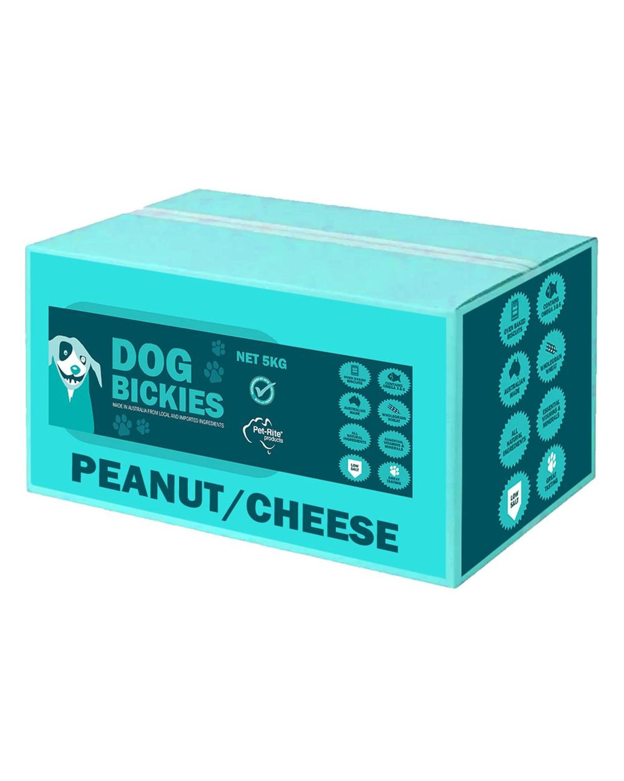 1 Pet-Rite Bickies Mixed Biscuit Pet Dog Treats Peanut/Cheese 10kg, 1 of 1