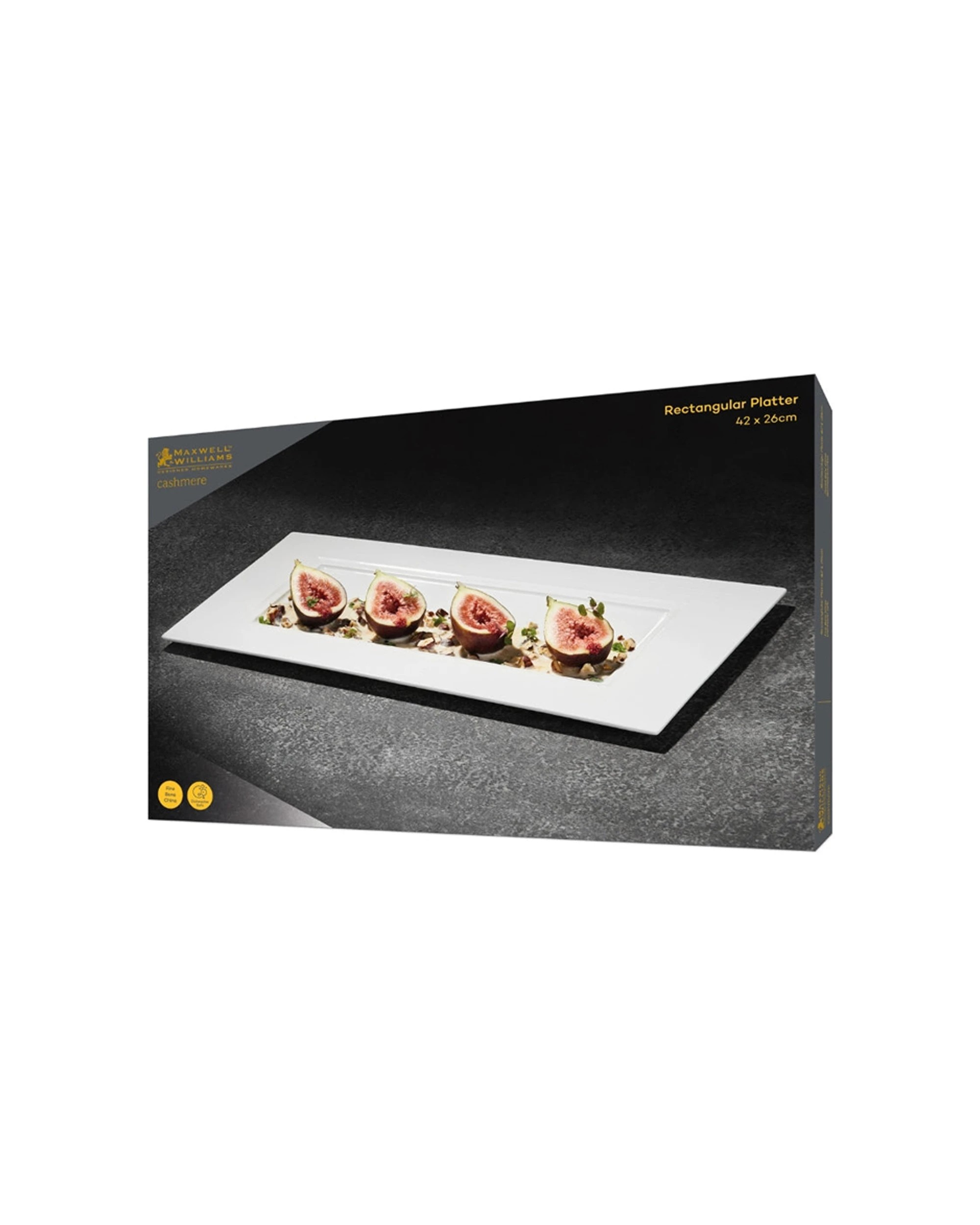 3 Maxwell & Williams Cashmere Rectangular Porcelain Platter Gift Boxed 42x26cm - White, 3 of 4