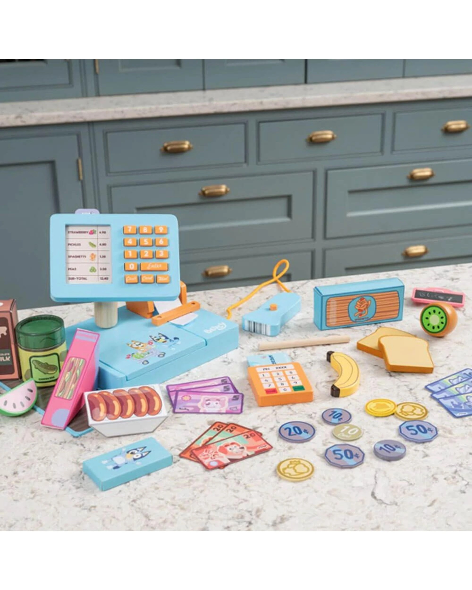 6 Bluey Wooden Cash Register Playset, 6 of 7