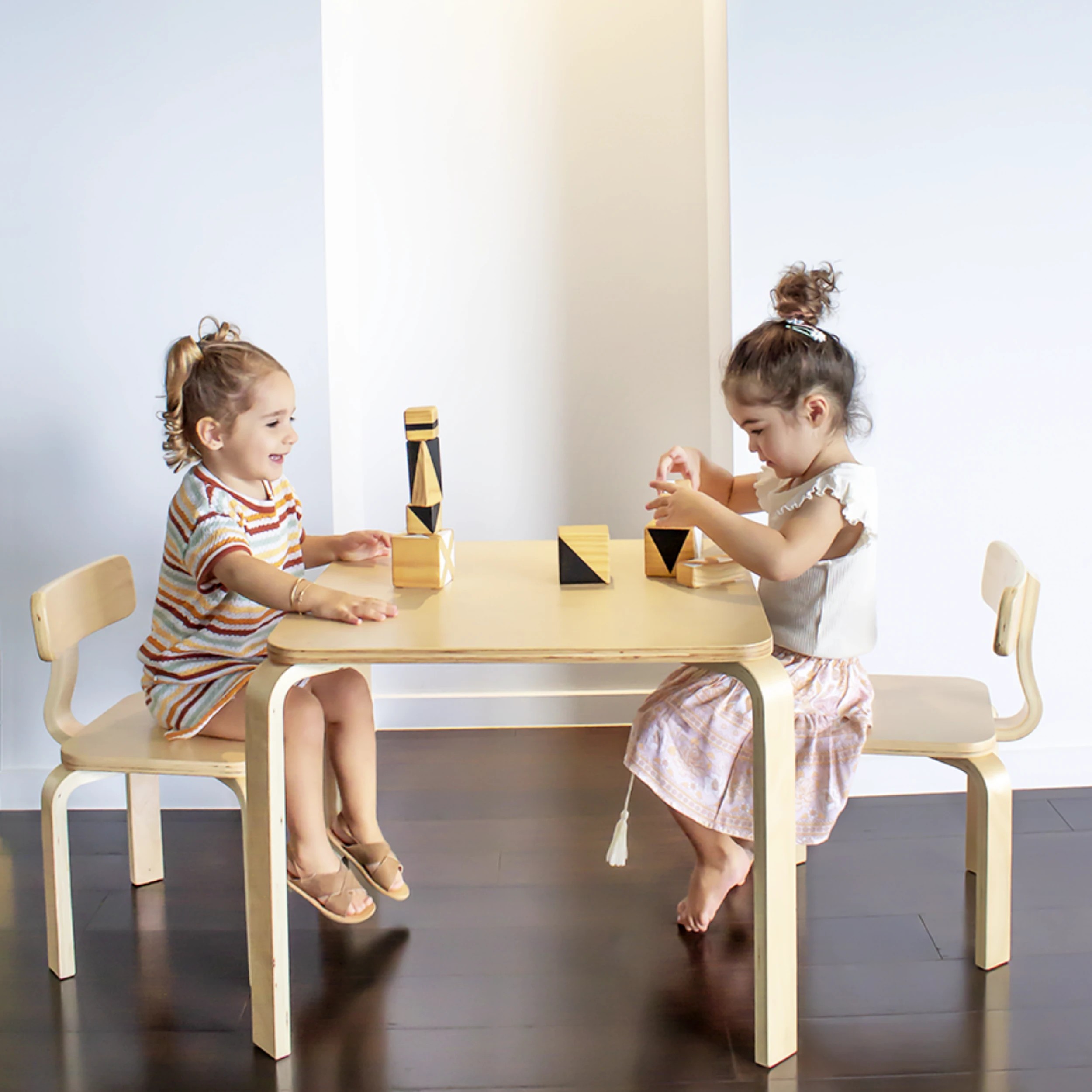 3 Babyhood Scandi Playing Table & Chairs - White/Natural, 3 of 3